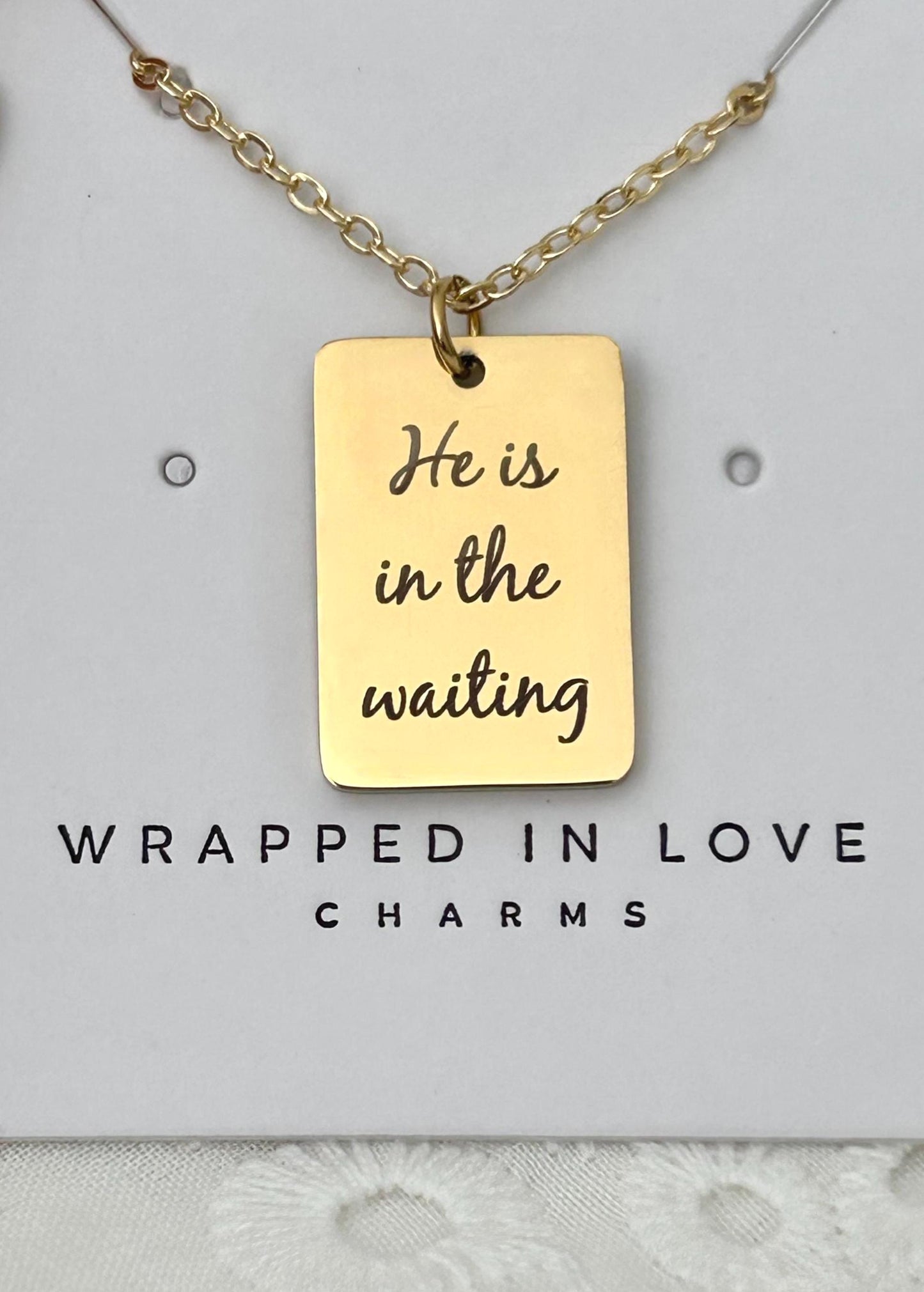 He is in the waiting Christian Necklace, Christian Gifts, Scripture Jewelry, Personalized Necklace, Gifts for Mom, Inspirational Jewelry