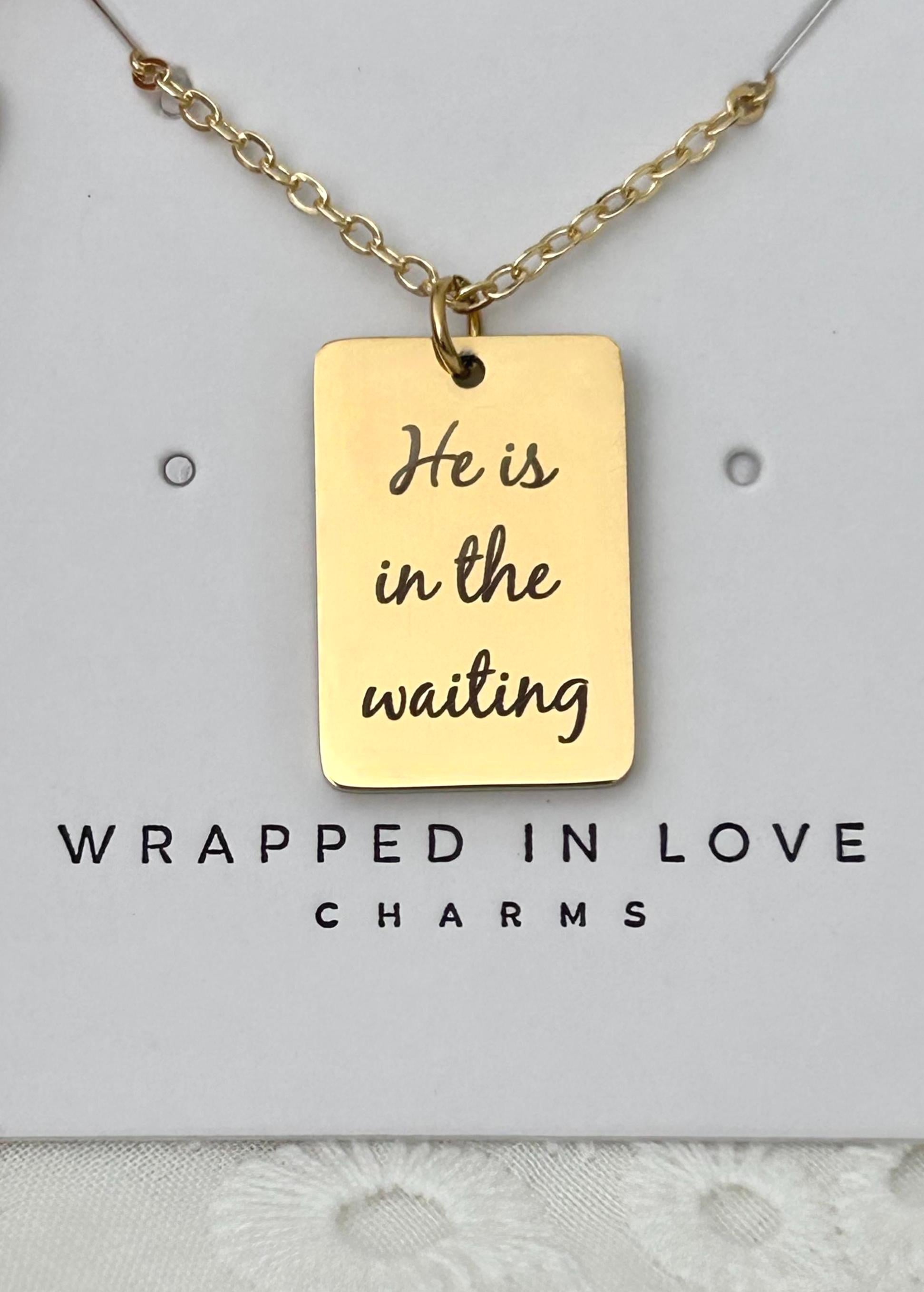 He is in the waiting Christian Necklace, Christian Gifts, Scripture Jewelry, Personalized Necklace, Gifts for Mom, Inspirational Jewelry