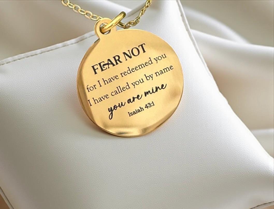 Fear Not Necklace Isaiah 43:1 | Christian Gift for Women | Bible Verse Jewelry | Faith Necklace | Encouragement Gift | Inspirational Pendant