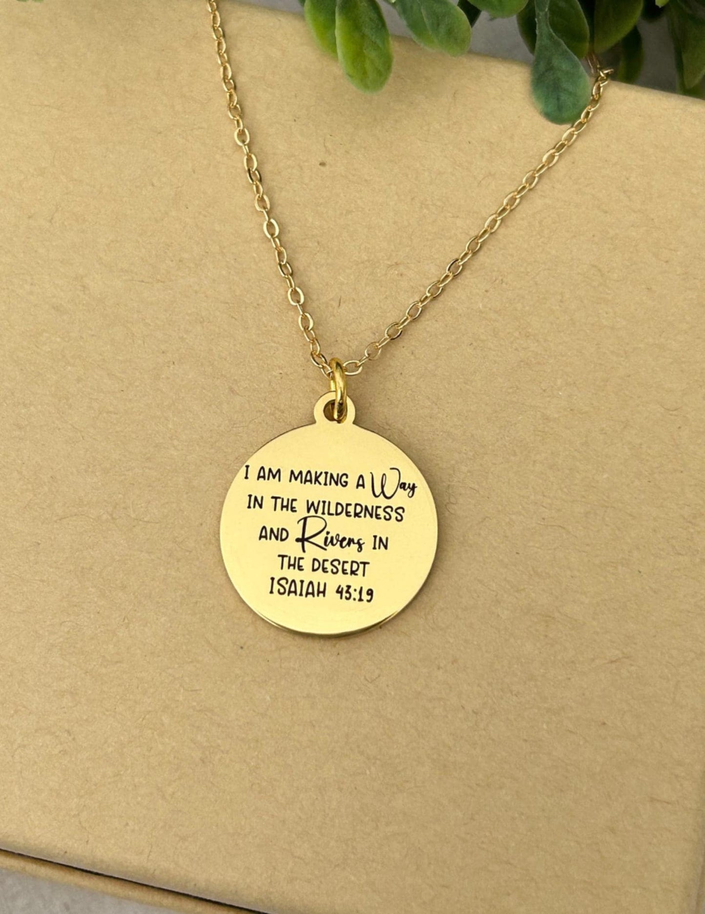 I am making a way in the wilderness Bible Necklace Isaiah 43:19, Christian Gifts, Motivational Necklace, Gift for Mom, Inspirational Jewelry