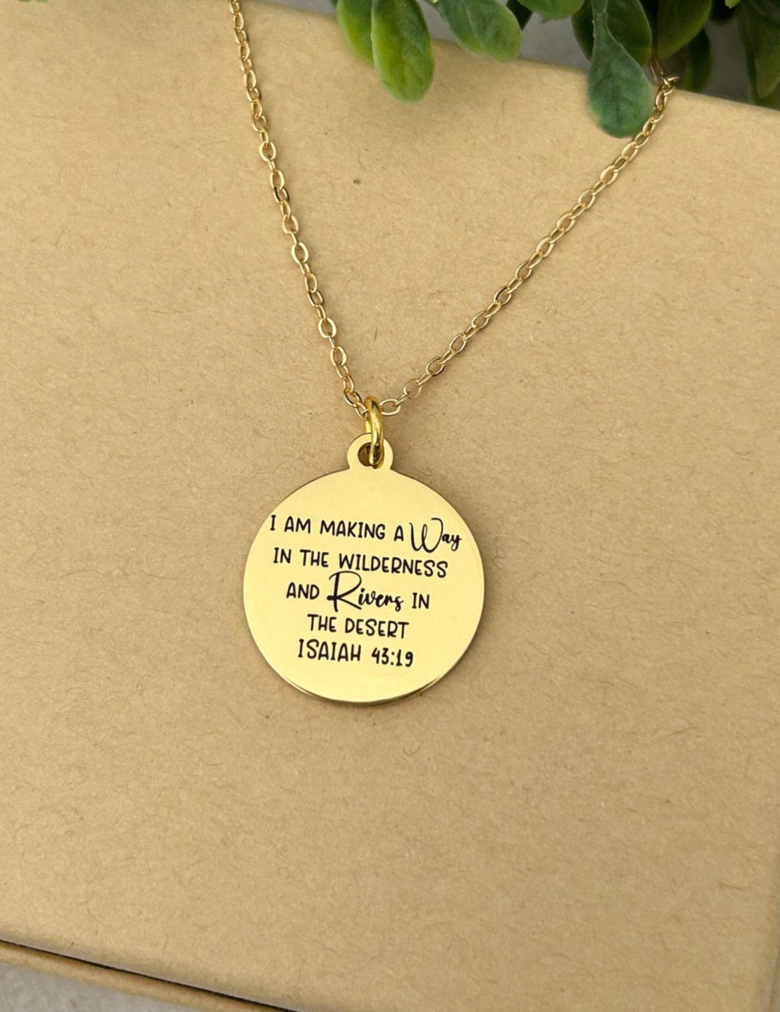 I am making a way in the wilderness Bible Necklace Isaiah 43:19, Christian Gifts, Motivational Necklace, Gift for Mom, Inspirational Jewelry