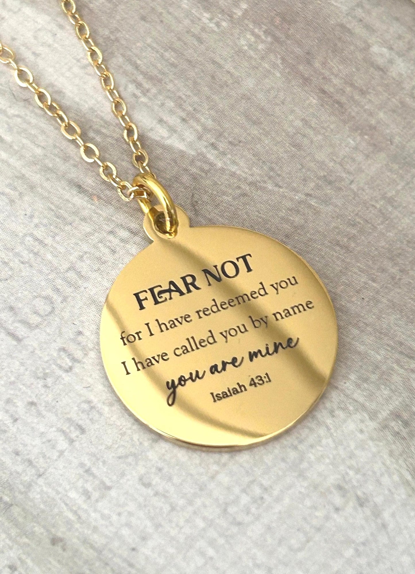 Fear Not Necklace Isaiah 43:1 | Christian Gift for Women | Bible Verse Jewelry | Faith Necklace | Encouragement Gift | Inspirational Pendant