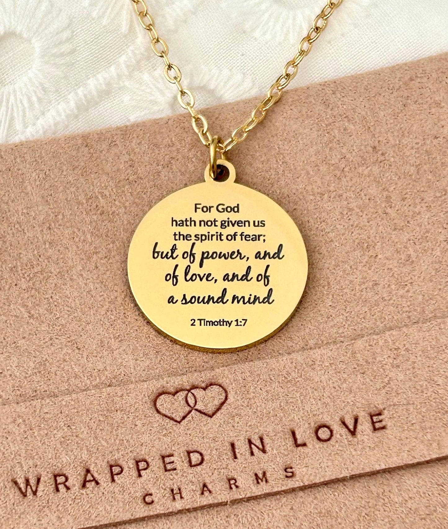 For God has not Given us a spirit of fear But of Power Love Sound Mind, Bible Verse Personalized Necklace