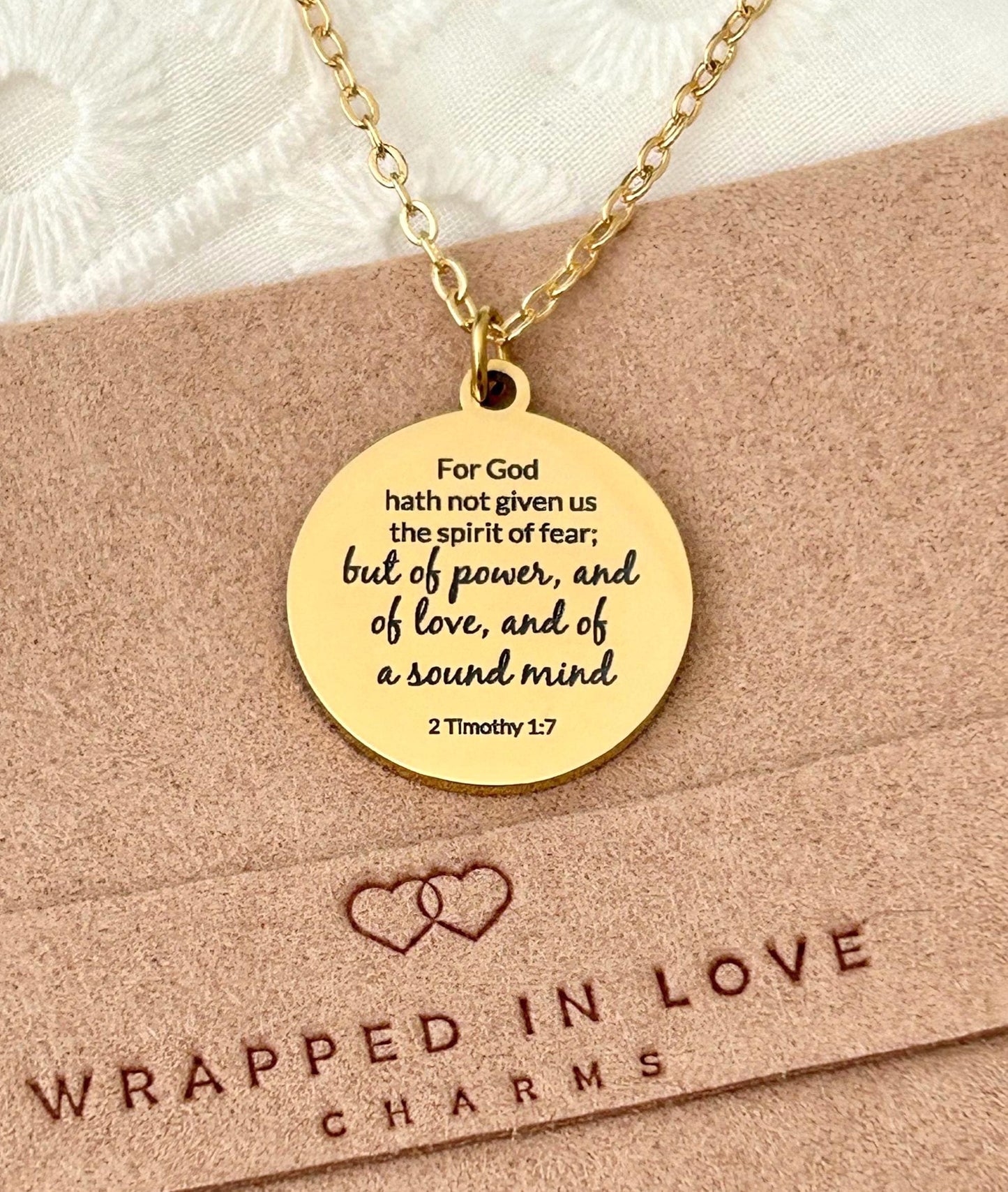 For God has not Given us a spirit of fear But of Power Love Sound Mind, Bible Verse Personalized Necklace