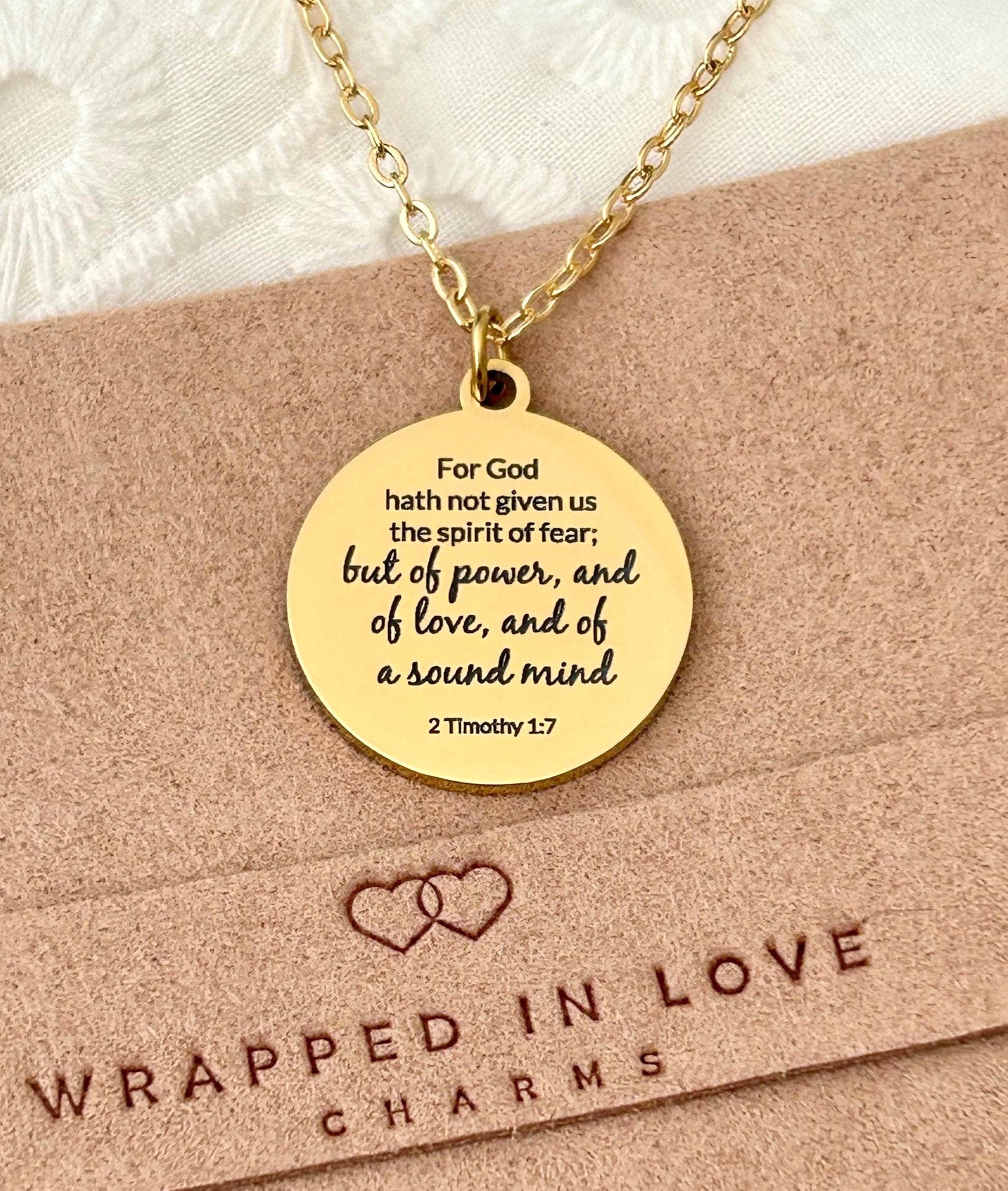 For God has not Given us a spirit of fear But of Power Love Sound Mind, Bible Verse Personalized Necklace