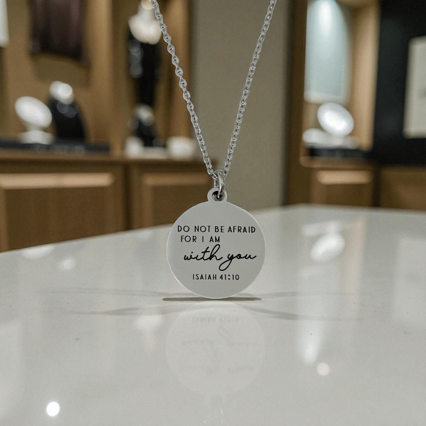 Do not be afraid for I am with you Bible Verse Necklace, Isaiah 41:10, Christian Gifts, Engraved Necklace, Gifts for Mom, Motivational Gift