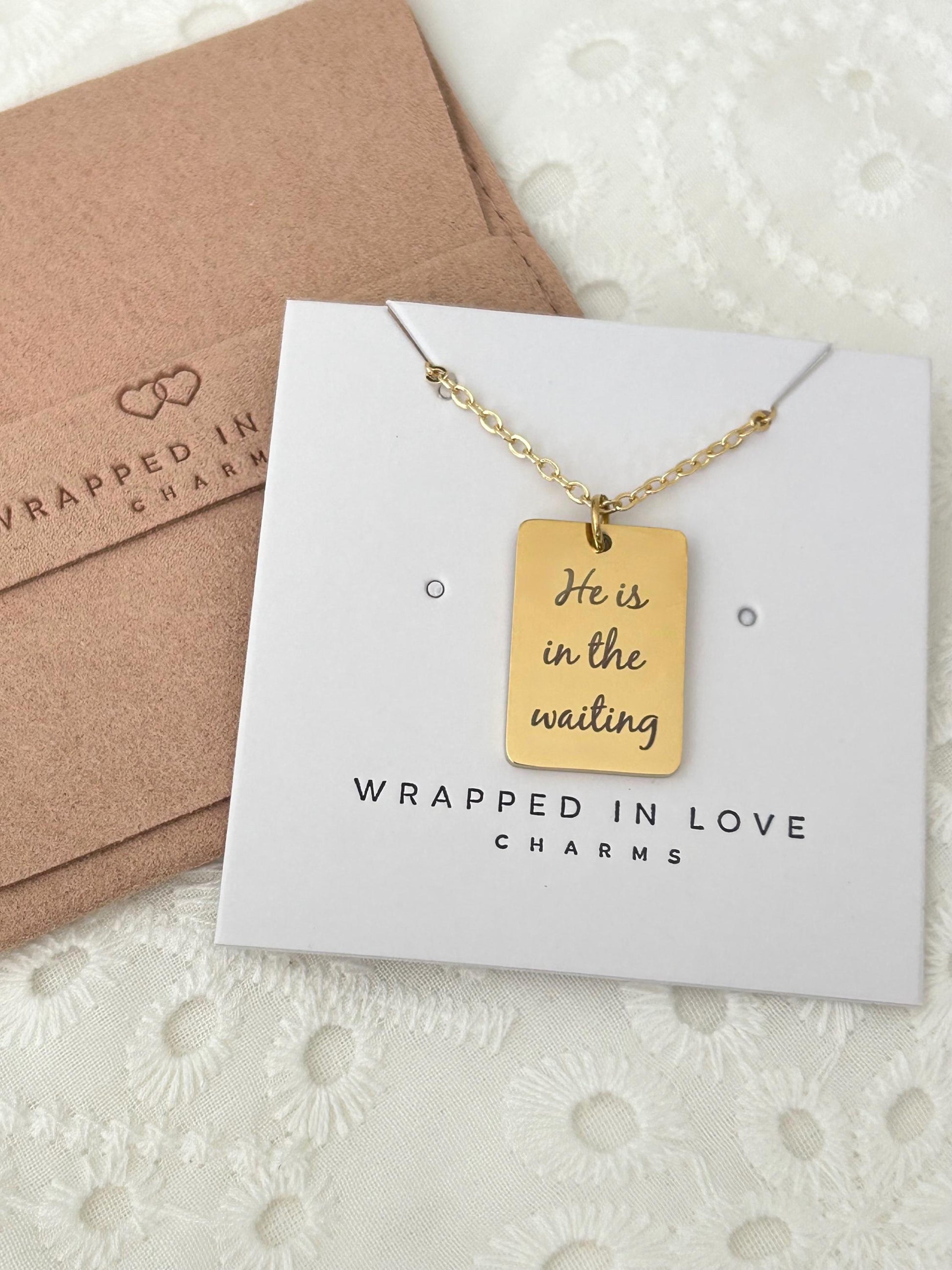 He is in the waiting Christian Necklace, Christian Gifts, Scripture Jewelry, Personalized Necklace, Gifts for Mom, Inspirational Jewelry