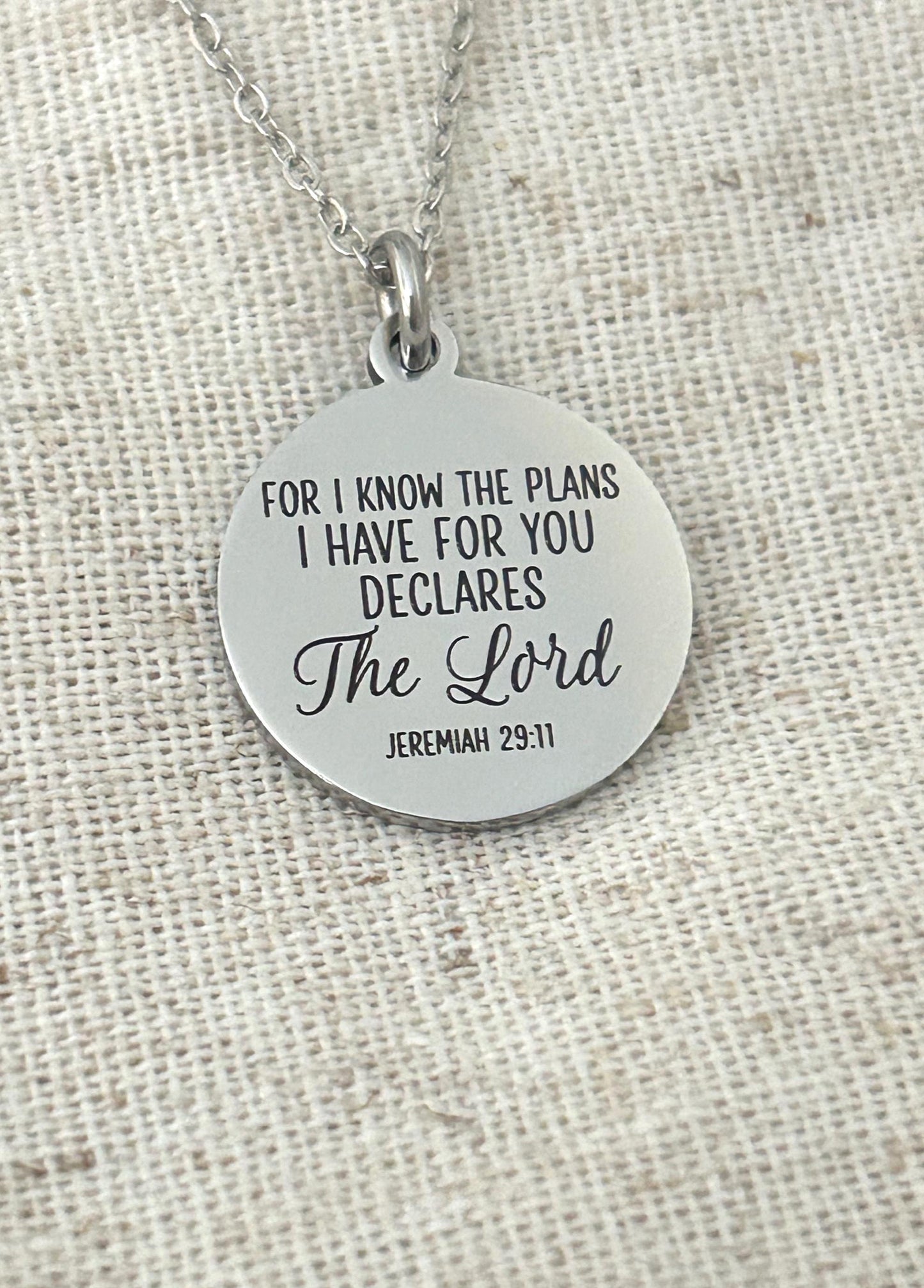 For I Know the Plans I Have For You Bible Verse Necklace Jeremiah 29:11, Christian Gifts, Scripture Jewelry, Motivational Gifts, baptism