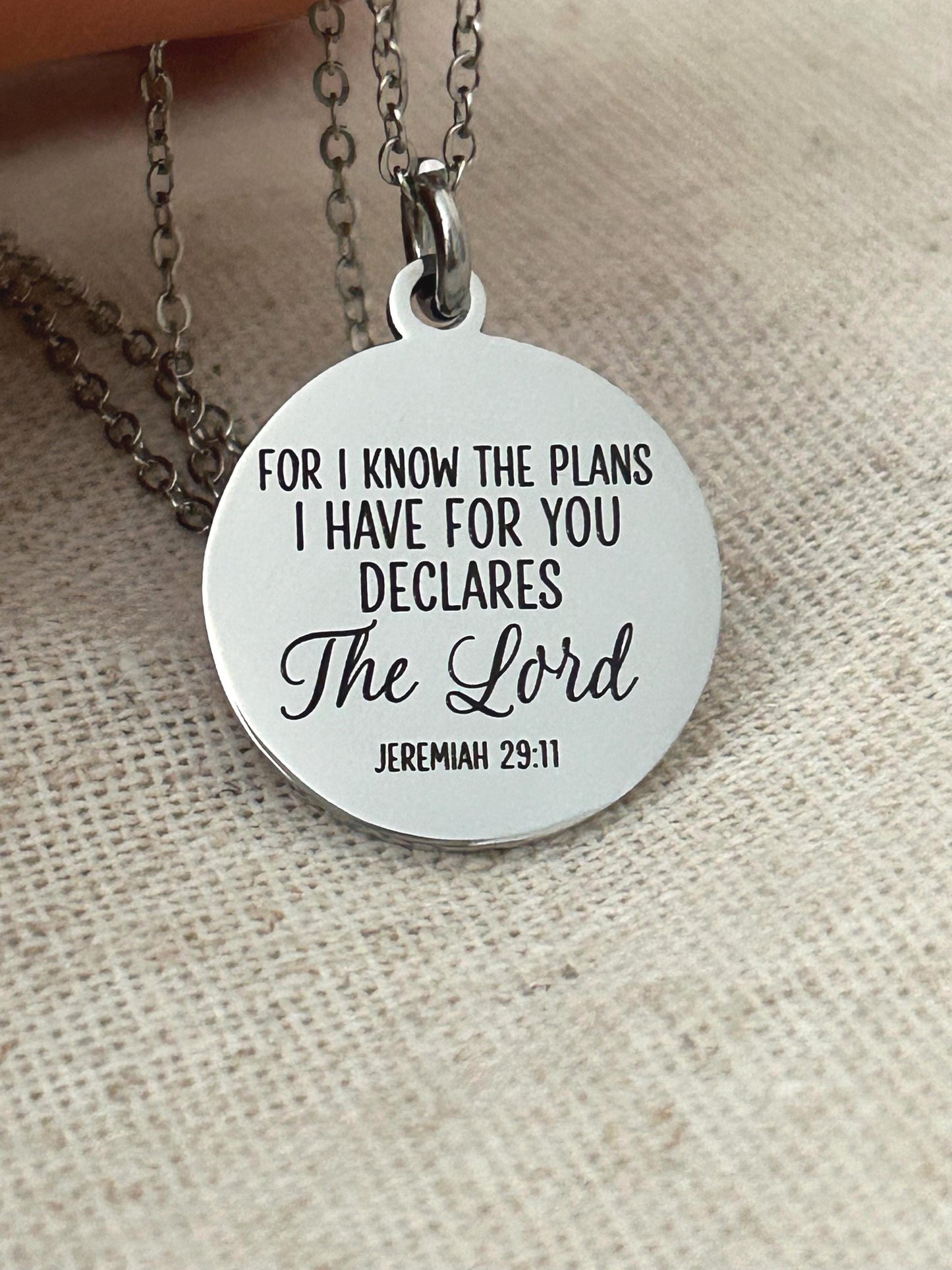 For I Know the Plans I Have For You Bible Verse Necklace Jeremiah 29:11, Christian Gifts, Scripture Jewelry, Motivational Gifts, baptism
