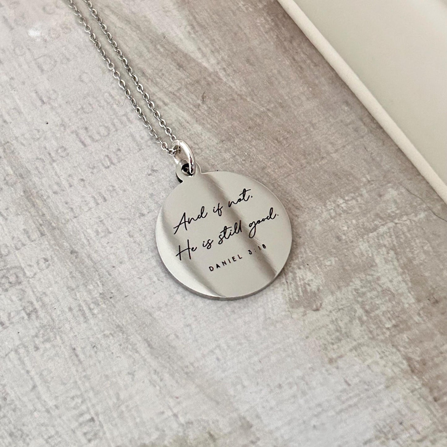 And if not He is still good bible verse Necklace, Daniel 3:18, Christian Gifts, Scripture Jewelry, Goodness necklace, God is still good