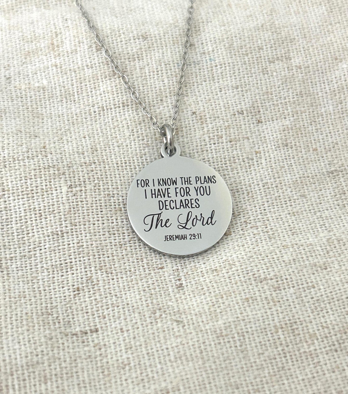 For I Know the Plans I Have For You Bible Verse Necklace Jeremiah 29:11, Christian Gifts, Scripture Jewelry, Motivational Gifts, baptism