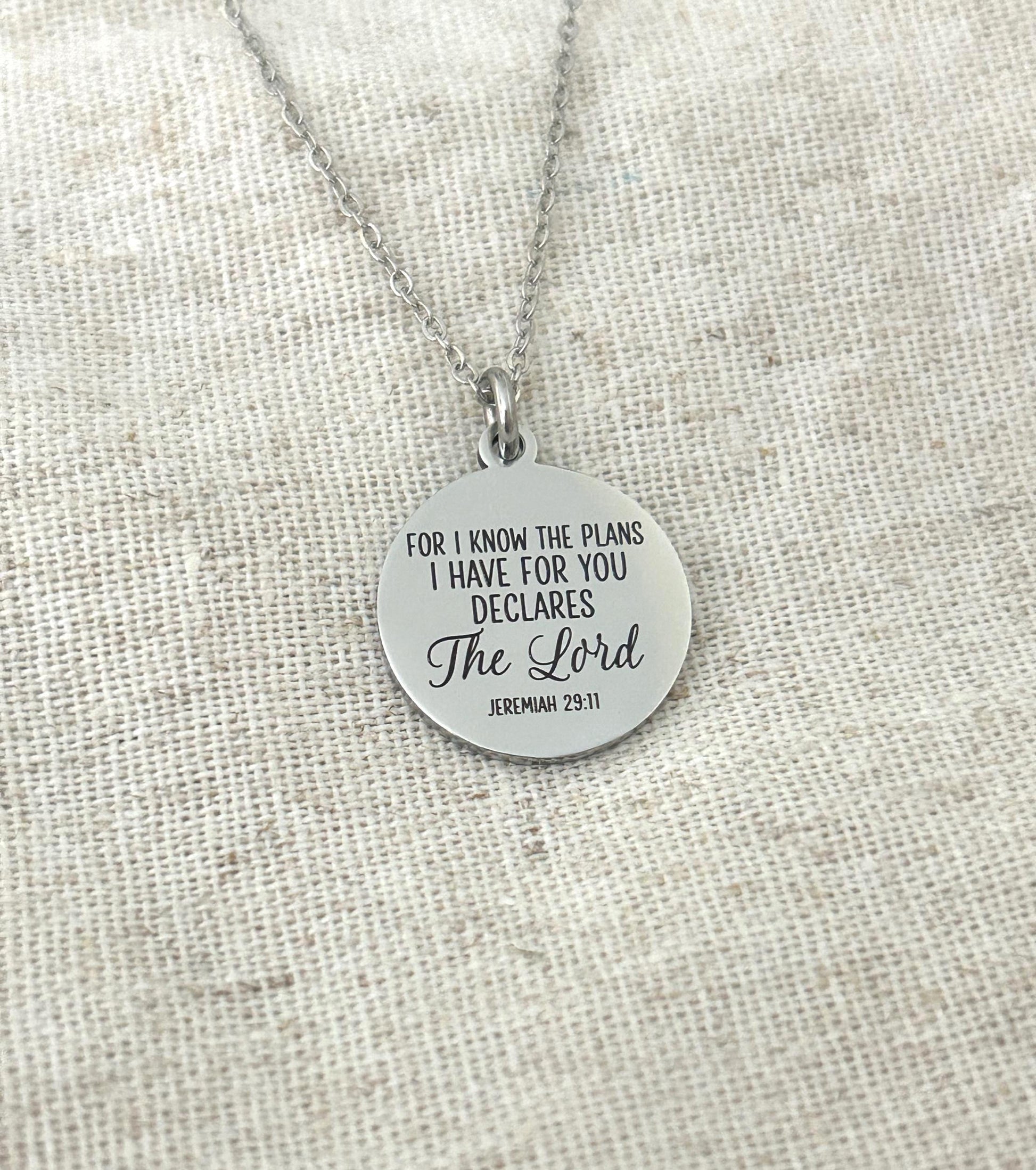 For I Know the Plans I Have For You Bible Verse Necklace Jeremiah 29:11, Christian Gifts, Scripture Jewelry, Motivational Gifts, baptism