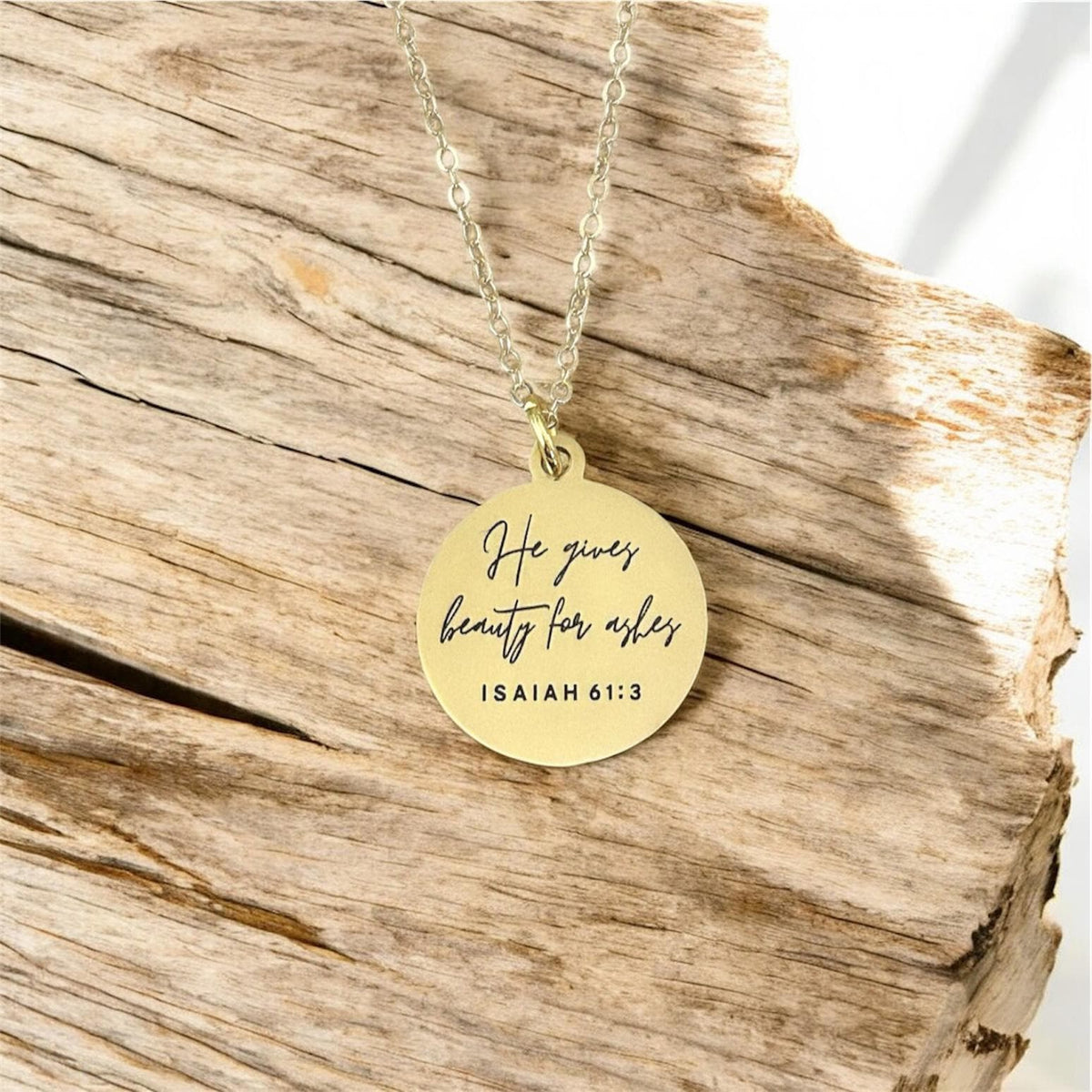 Beauty for Ashes Necklace | Isaiah 61:3 Bible Verse Necklace | Christian Gift for Women | Faith Jewelry | Encouragement Gift