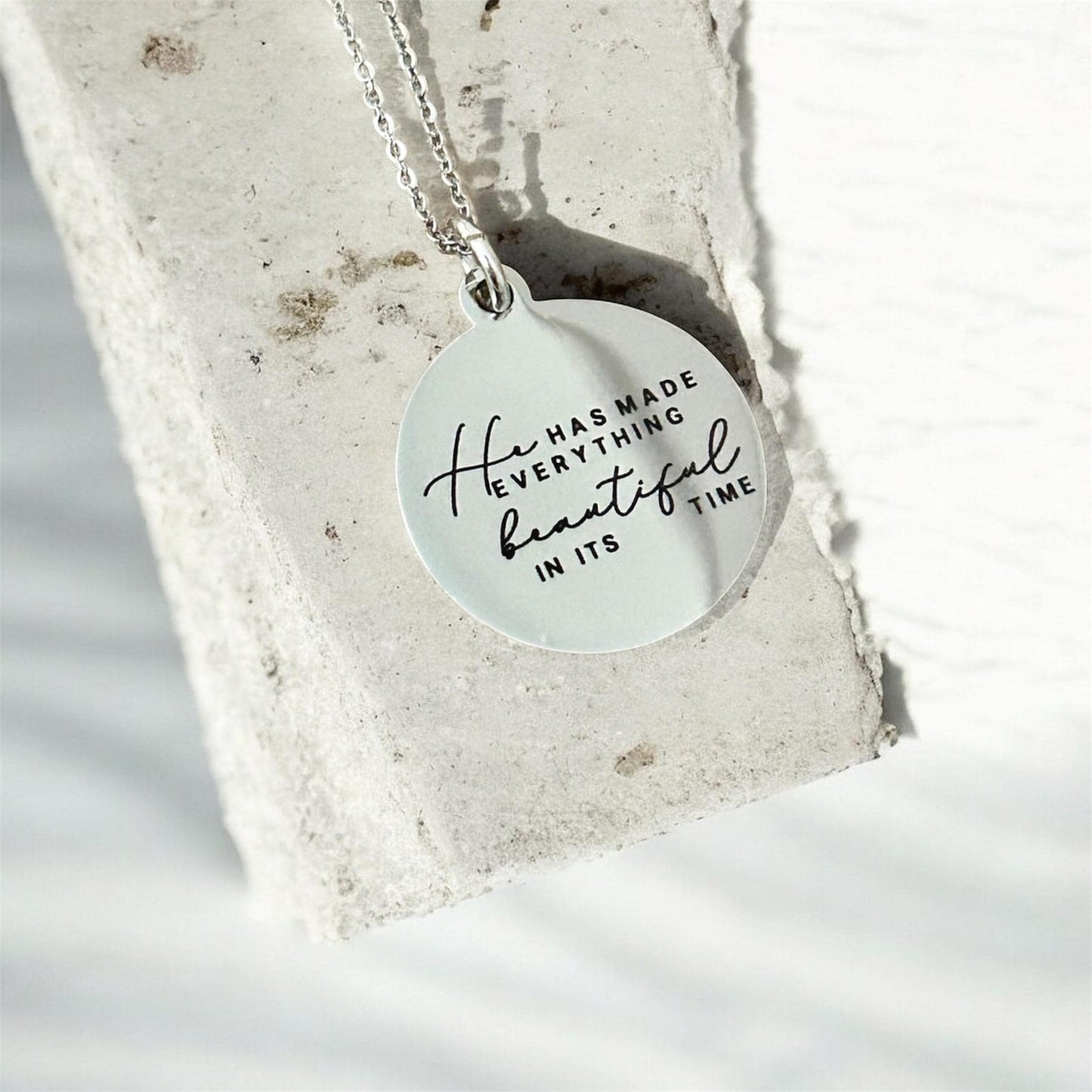 Ecclesiastes 3:11 Silver Plated Necklace, Christian Jewelry Gift
