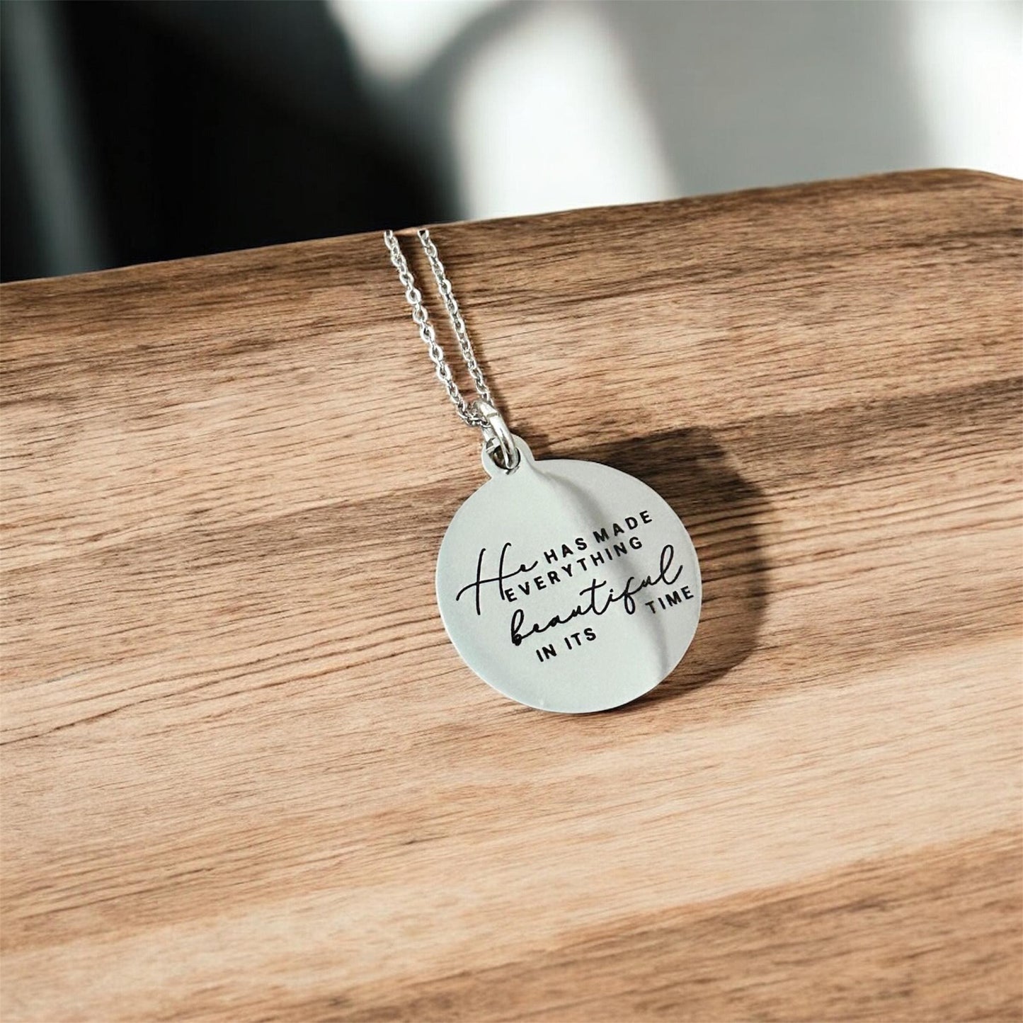 Ecclesiastes 3:11 Silver Plated Necklace, Christian Jewelry Gift
