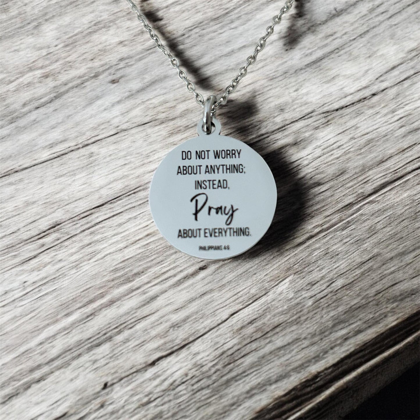 Do not worry about anything Philippians 4:6 Necklace Christian Gifts Scripture Charms Womens Retreat Gifts
