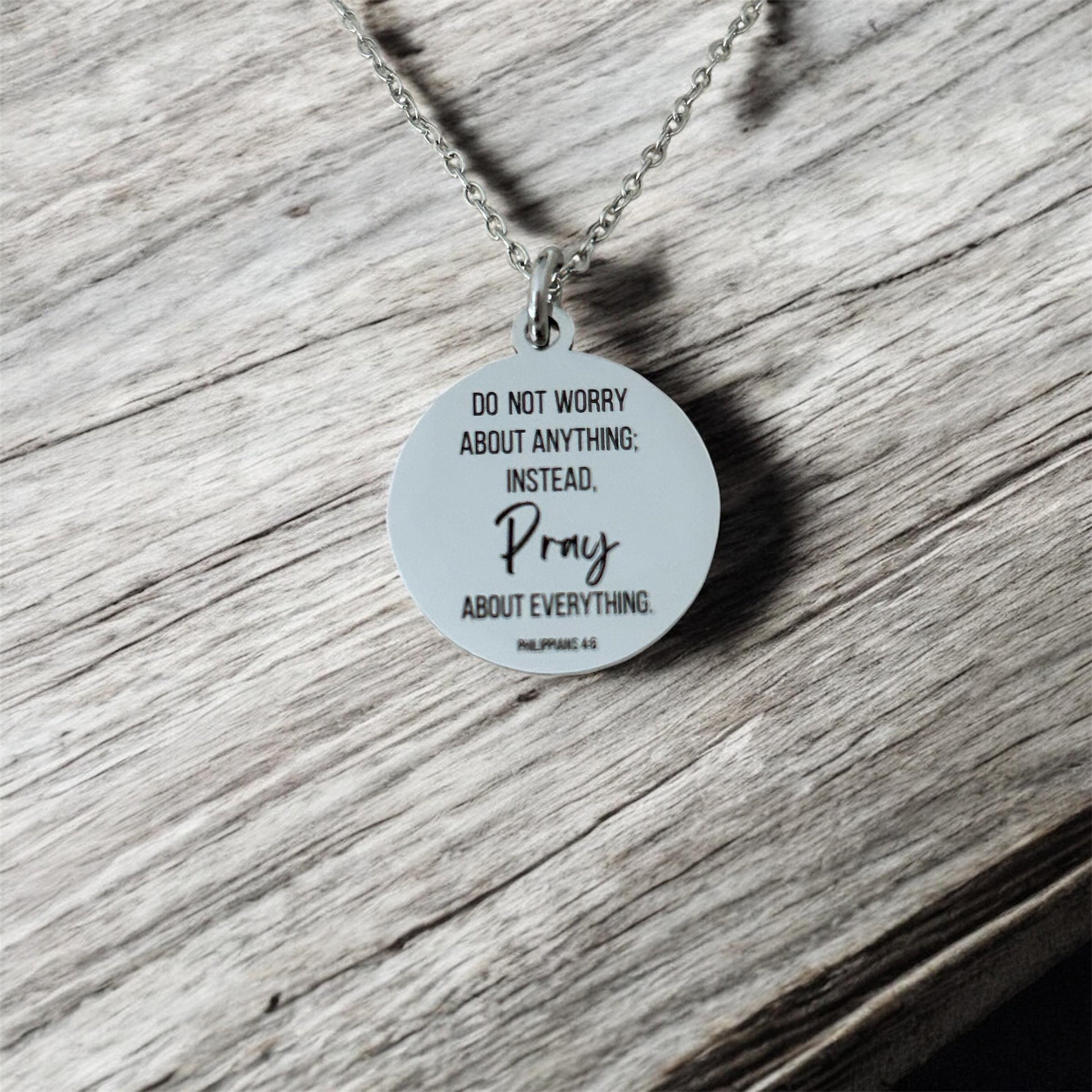 Do not worry about anything Philippians 4:6 Necklace Christian Gifts Scripture Charms Womens Retreat Gifts