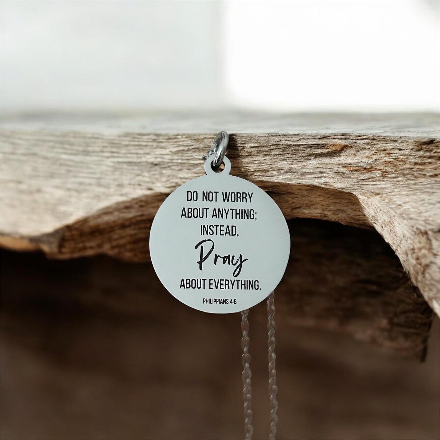 Do not worry about anything Philippians 4:6 Necklace Christian Gifts Scripture Charms Womens Retreat Gifts