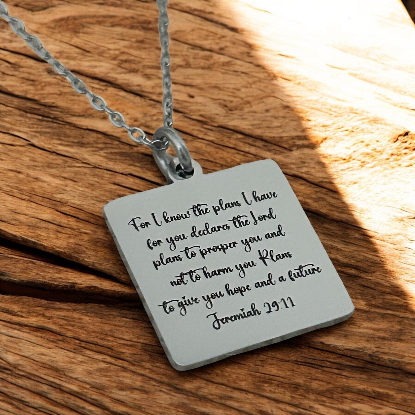 I know the plans Jeremiah 29:11 Personalized Engraved Necklace Christian Gifts Hope and a Future