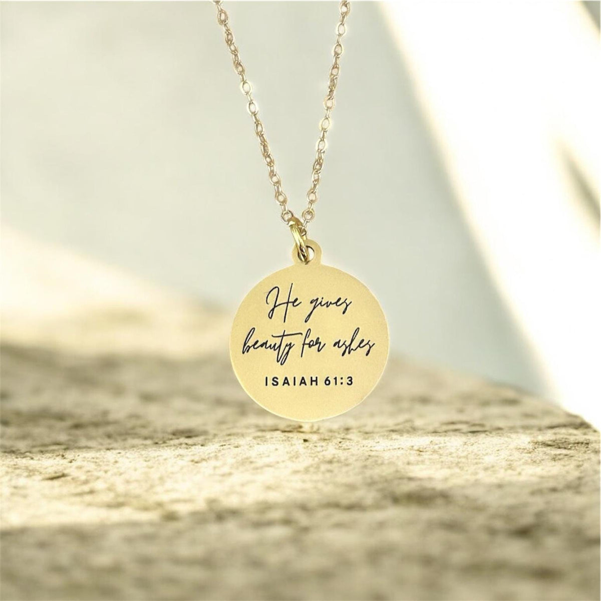 Beauty for Ashes Necklace | Isaiah 61:3 Bible Verse Necklace | Christian Gift for Women | Faith Jewelry | Encouragement Gift