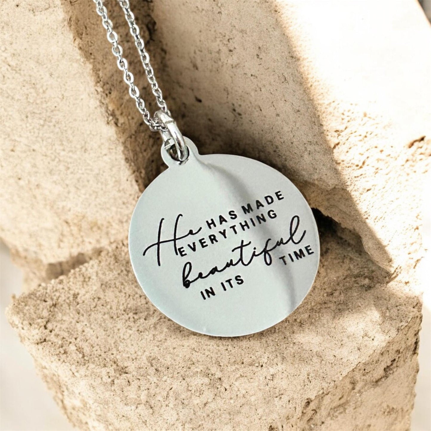 Ecclesiastes 3:11 Silver Plated Necklace, Christian Jewelry Gift