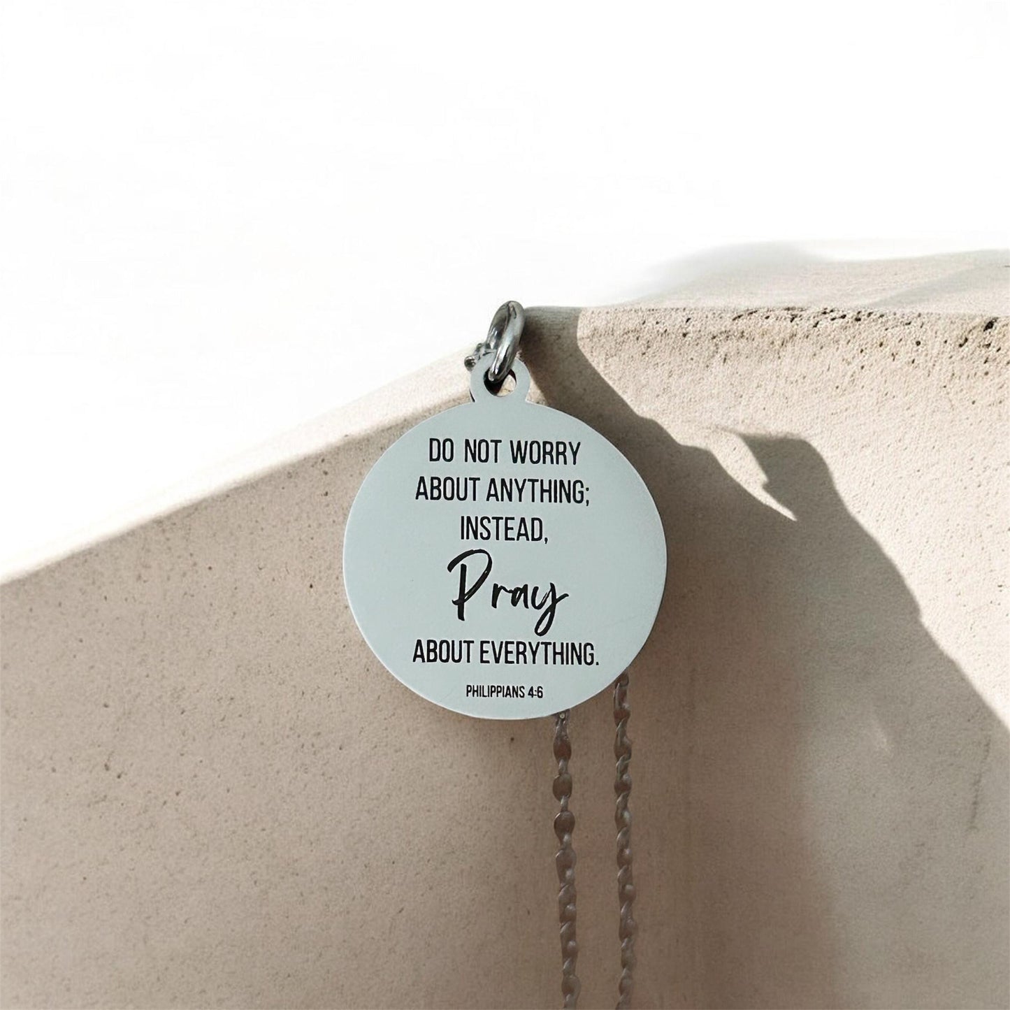 Do not worry about anything Philippians 4:6 Necklace Christian Gifts Scripture Charms Womens Retreat Gifts