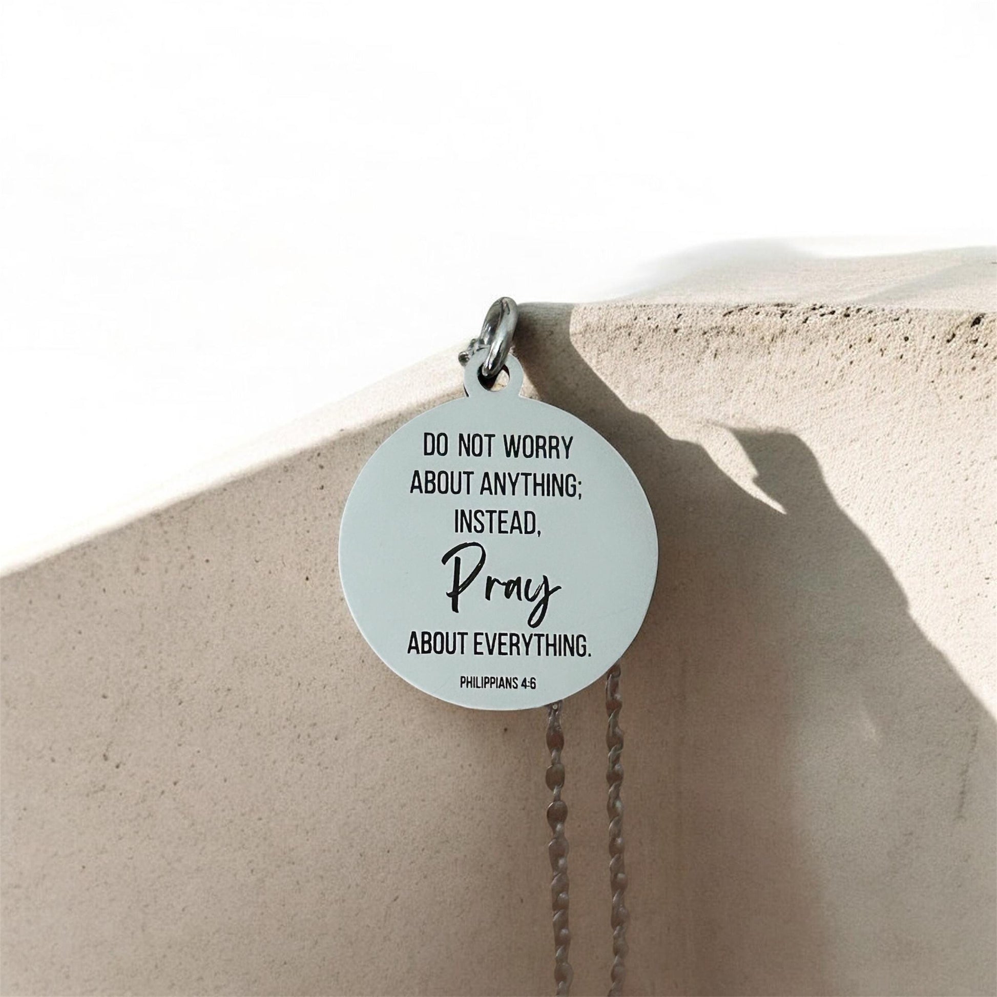 Do not worry about anything Philippians 4:6 Necklace Christian Gifts Scripture Charms Womens Retreat Gifts