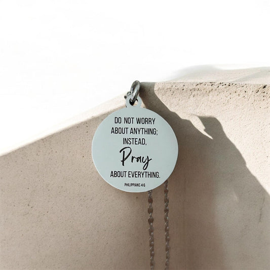 Do not worry about anything Philippians 4:6 Necklace Christian Gifts Scripture Charms Womens Retreat Gifts