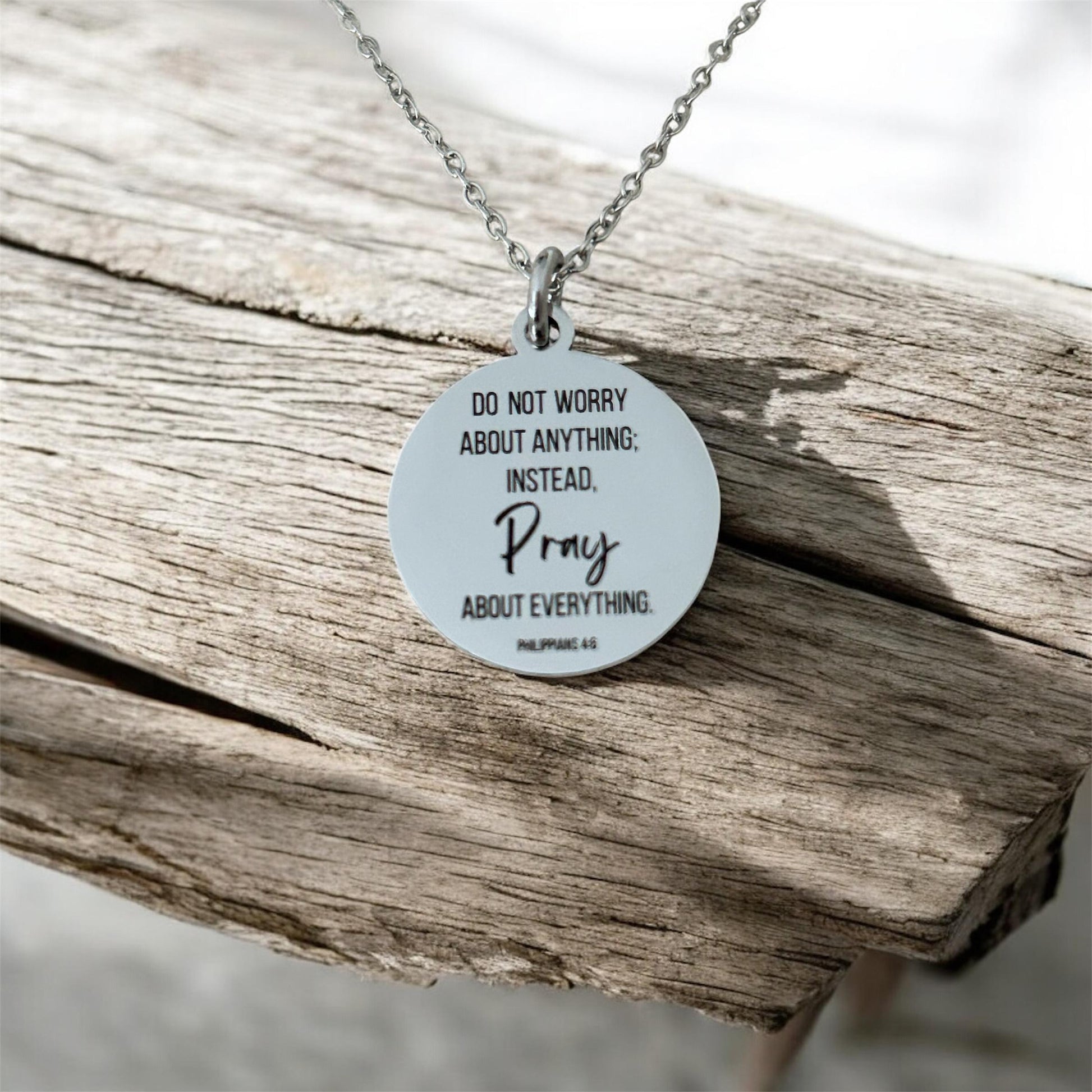 Do not worry about anything Philippians 4:6 Necklace Christian Gifts Scripture Charms Womens Retreat Gifts