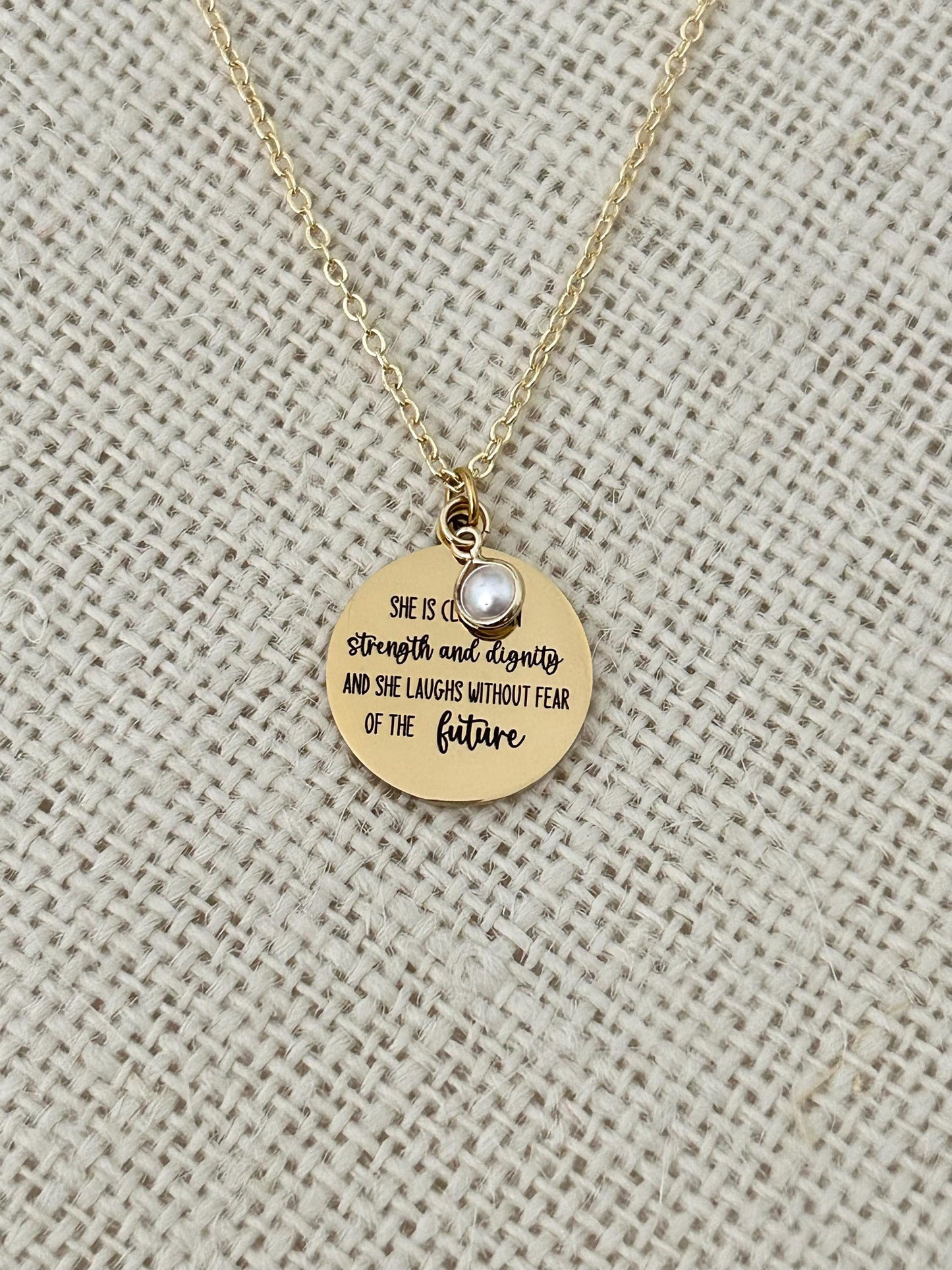 Proverbs 31 Necklace: 14k Gold Plated Scripture Jewelry