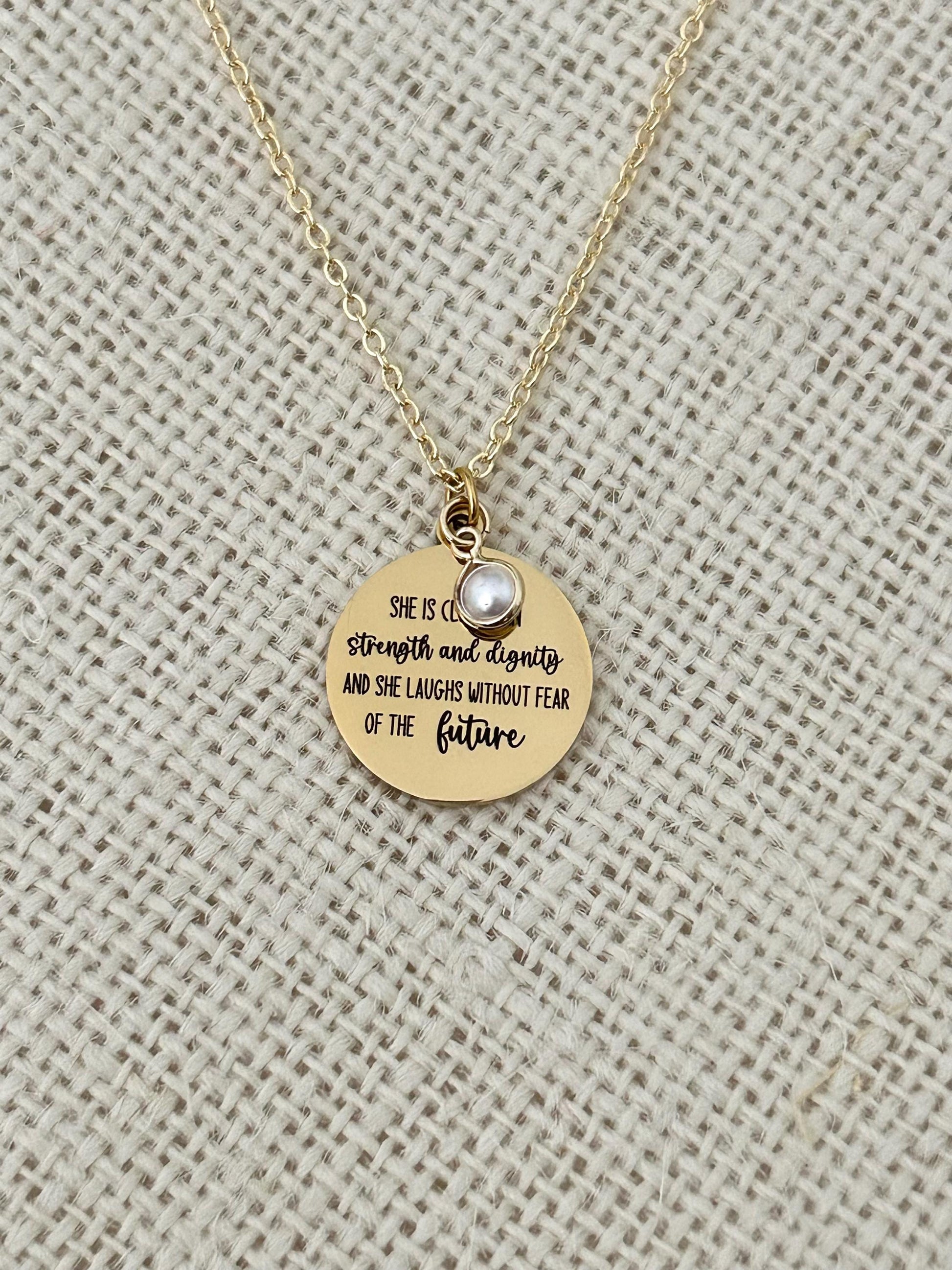 Proverbs 31 Necklace: 14k Gold Plated Scripture Jewelry
