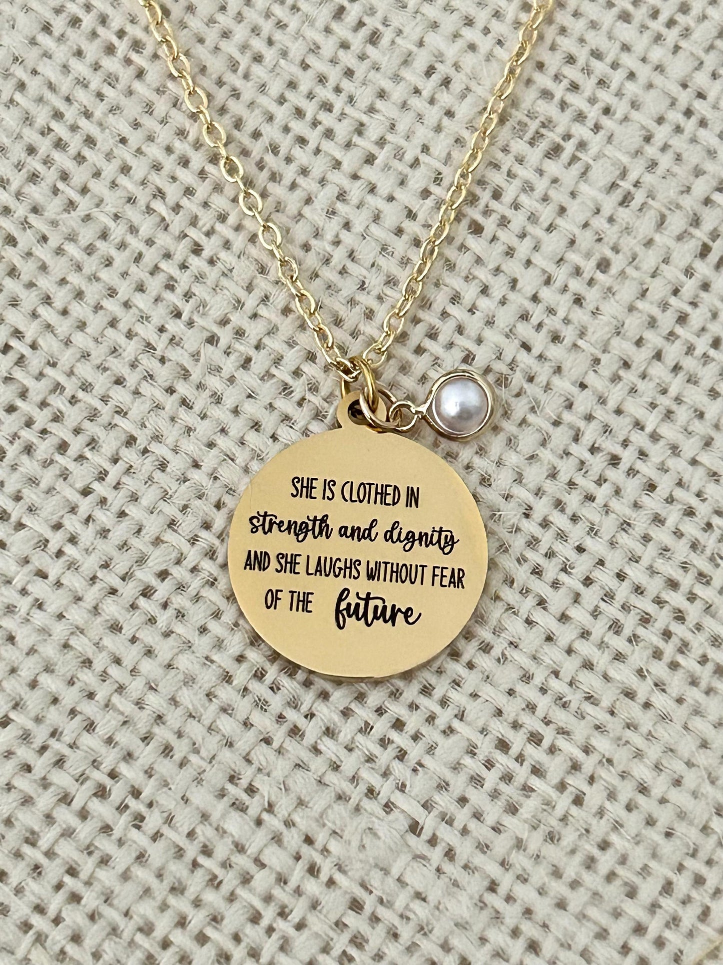 Proverbs 31 Necklace: 14k Gold Plated Scripture Jewelry