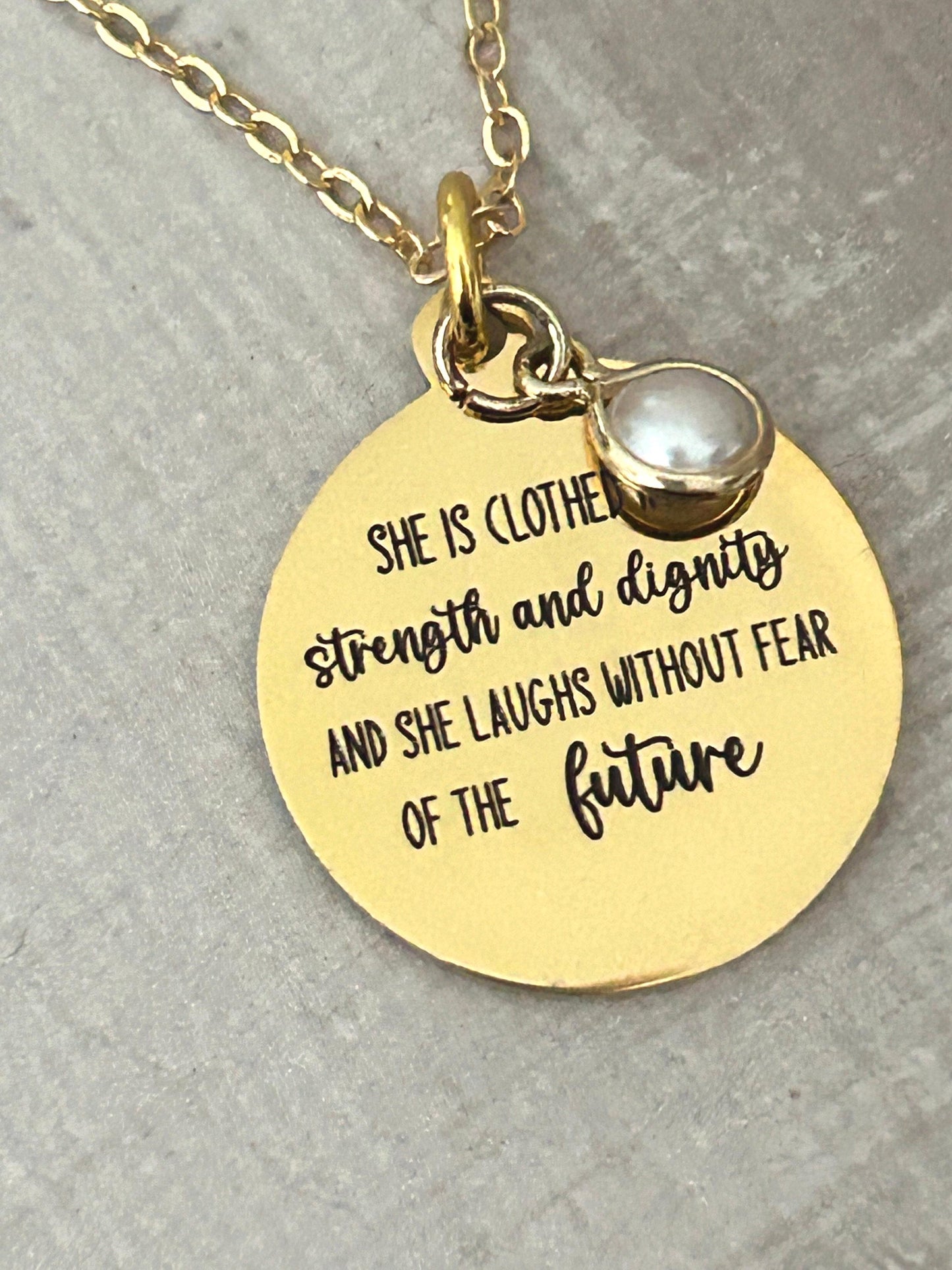 Proverbs 31 Necklace: 14k Gold Plated Scripture Jewelry