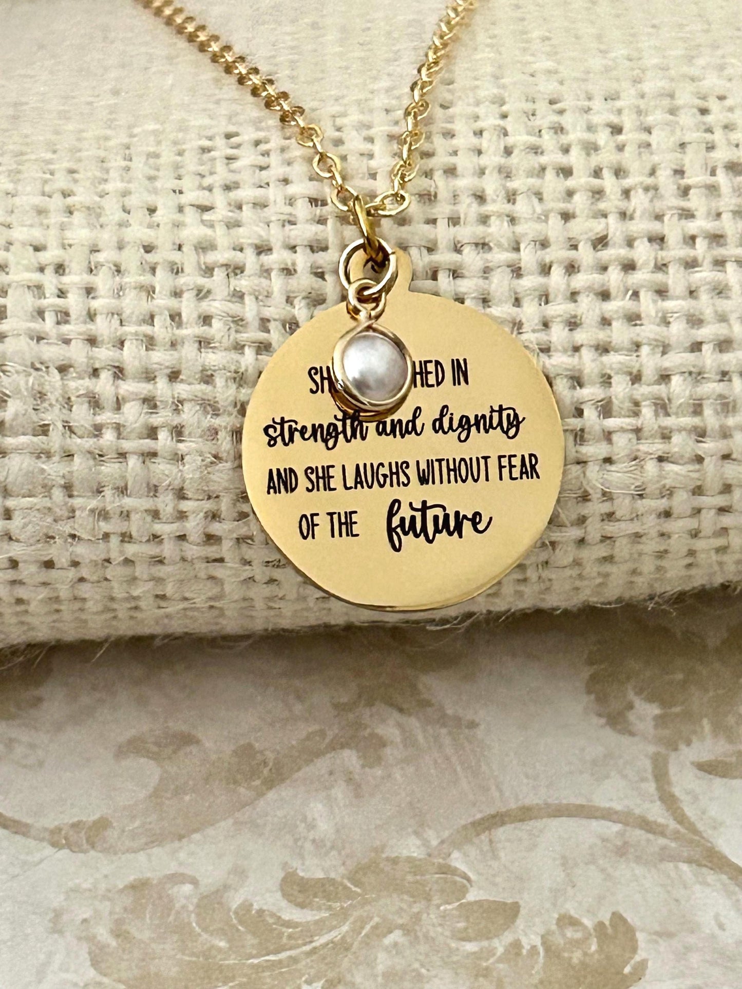 Proverbs 31 Necklace: 14k Gold Plated Scripture Jewelry