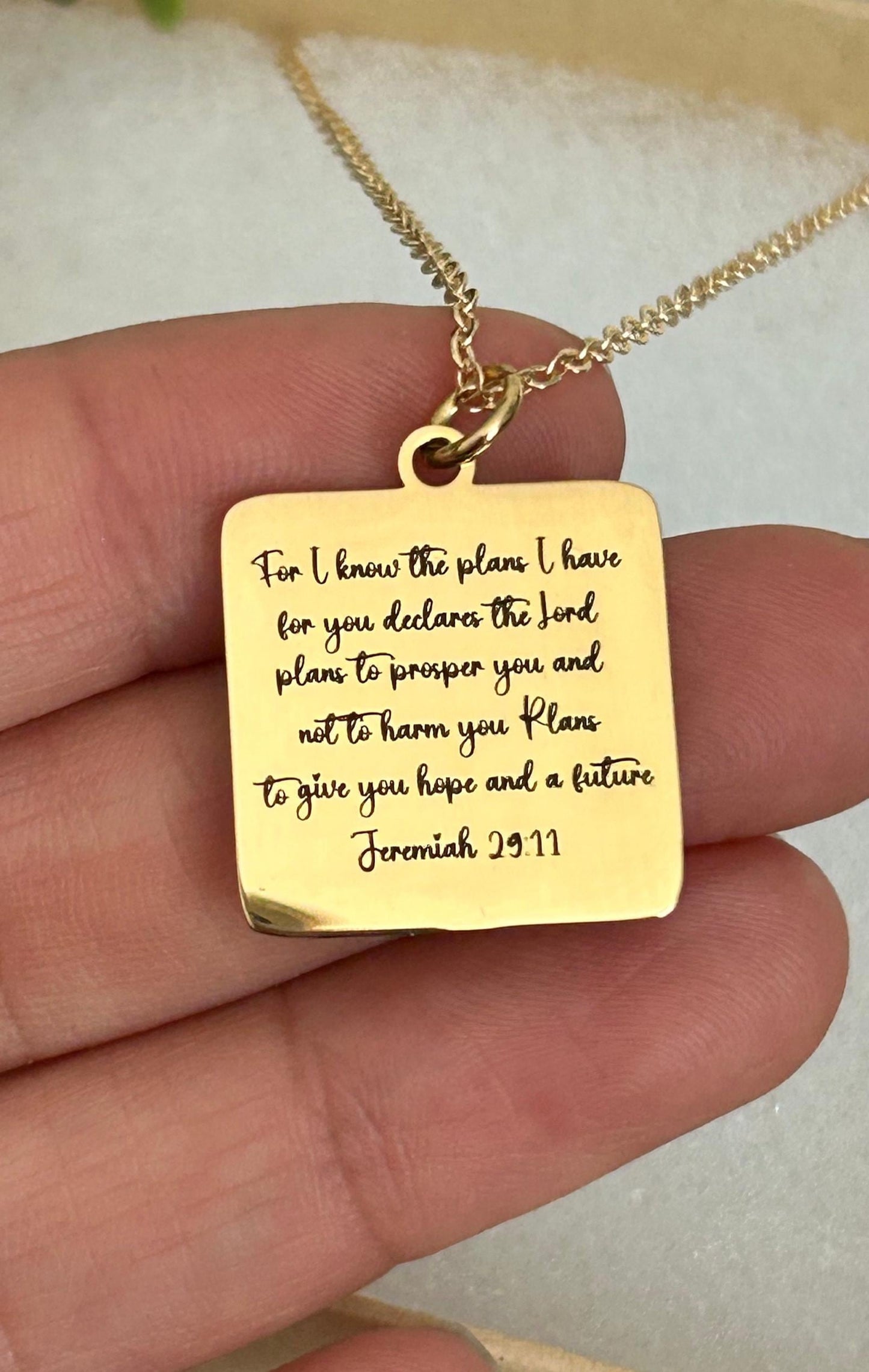 For I know the plans that I have for you bible verse Necklace Jeremiah 29:11 Gifts Christian Gifts Engraved Christian Jewelry Baptism Gifts