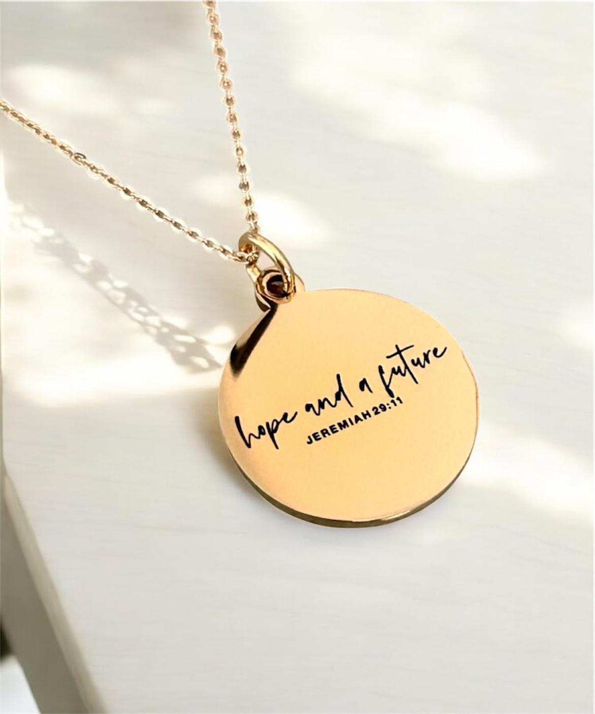 Jeremiah 29:11 Necklace | Hope and a Future Christian Gift Bible Verse Jewelry Faith Necklace for Women Inspirational Gift Religious Jewelry