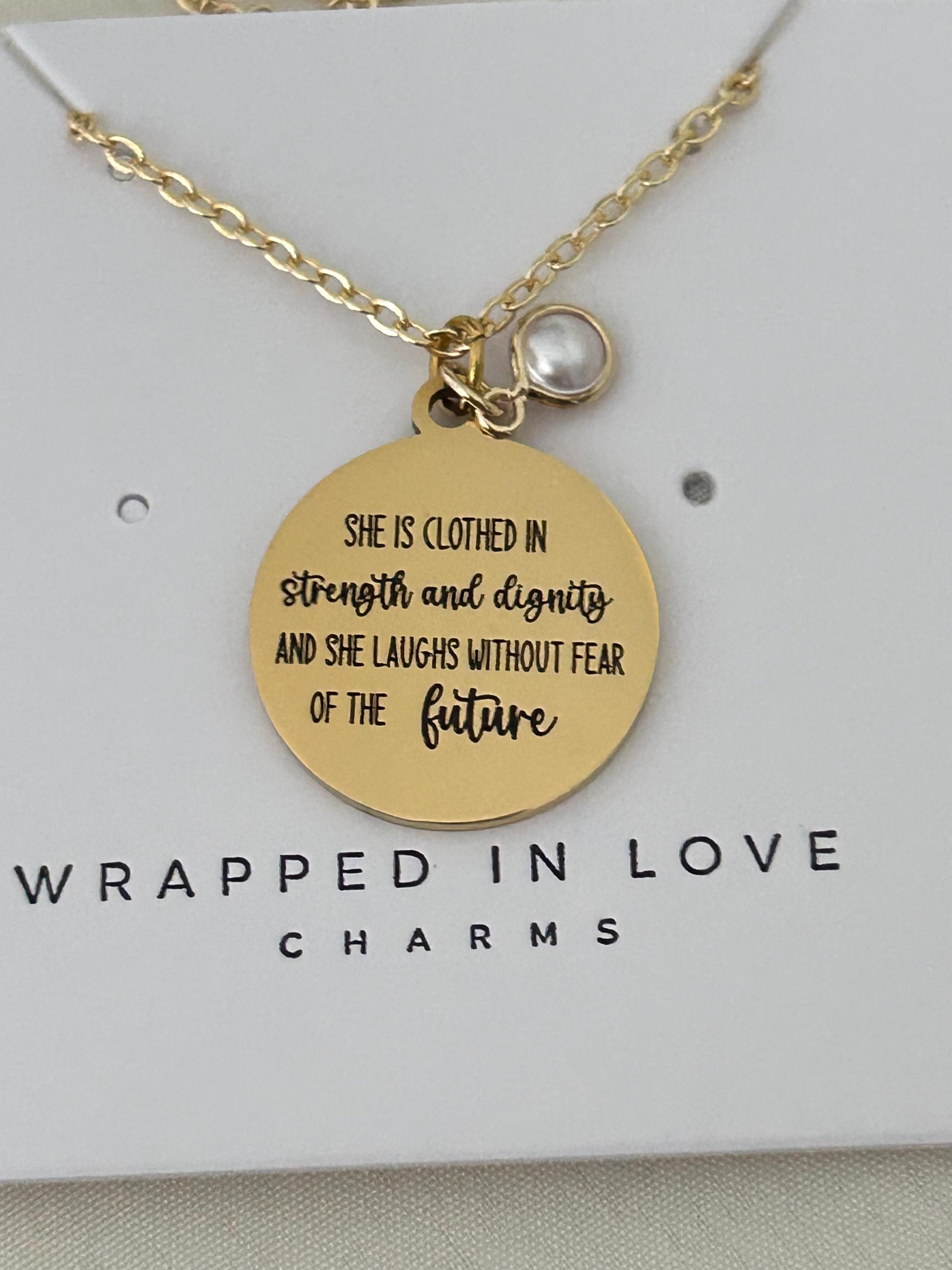 Proverbs 31 Necklace: 14k Gold Plated Scripture Jewelry