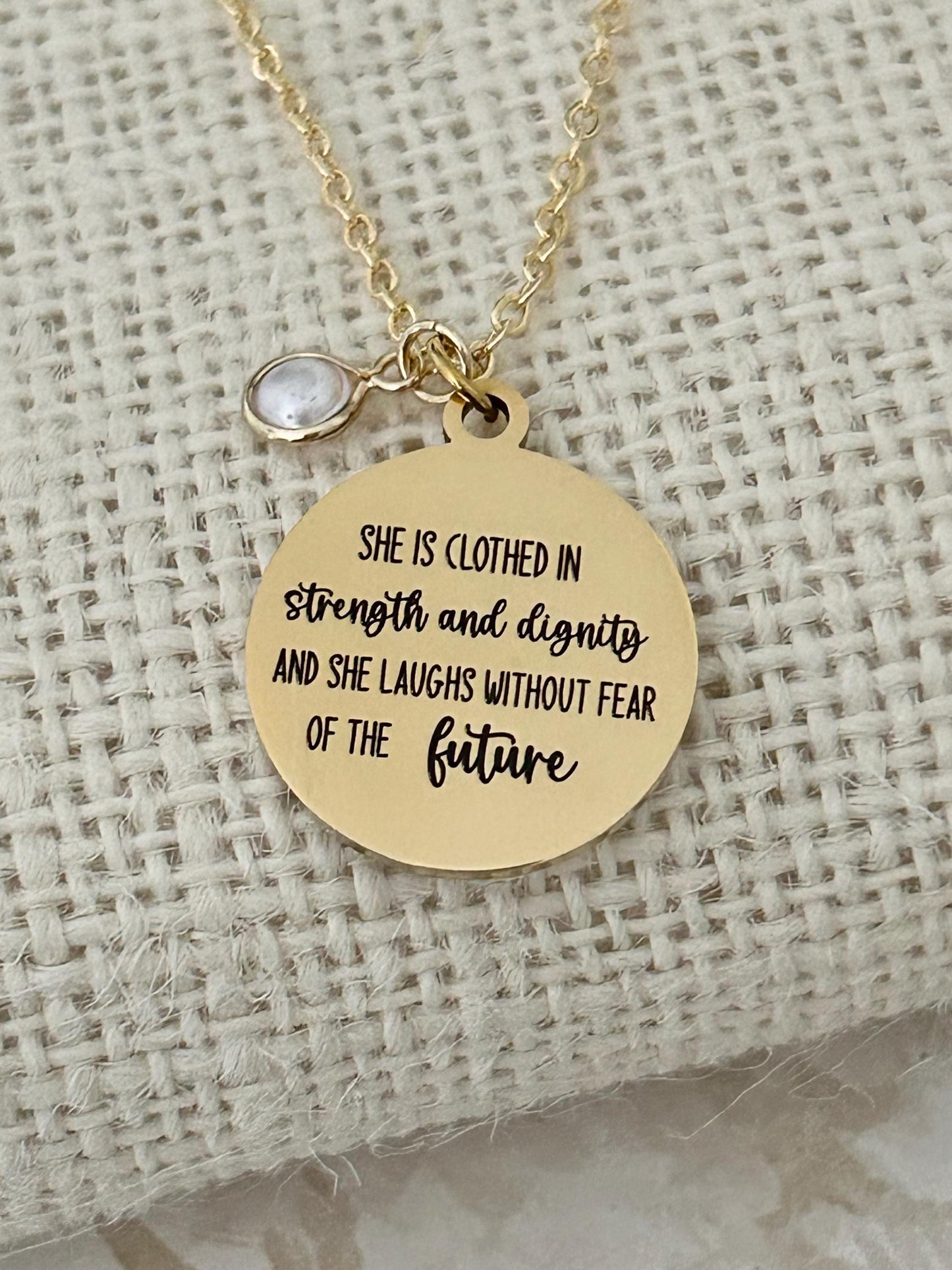 Proverbs 31 Necklace: 14k Gold Plated Scripture Jewelry