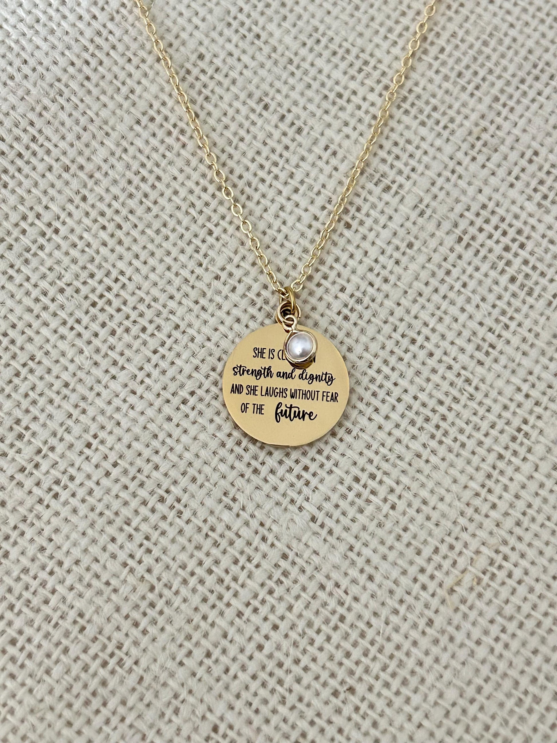 Proverbs 31 Necklace: 14k Gold Plated Scripture Jewelry