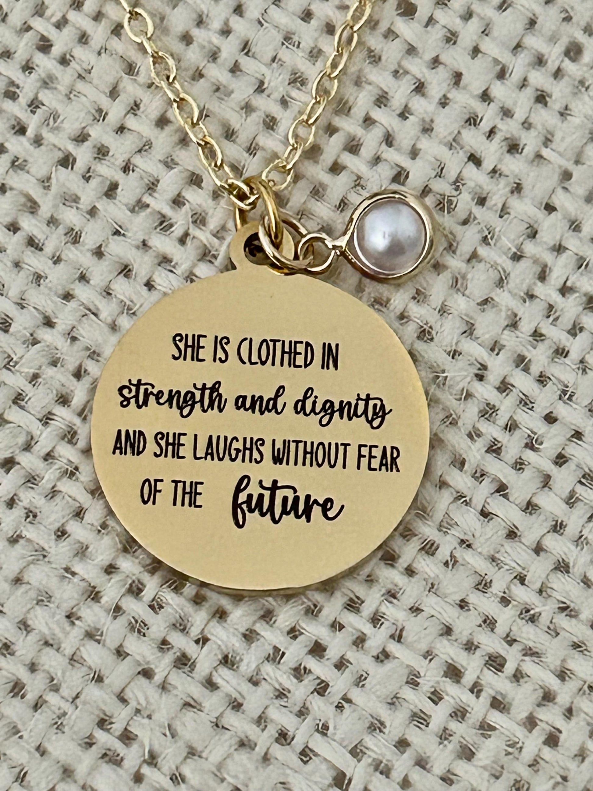 Proverbs 31 Necklace: 14k Gold Plated Scripture Jewelry