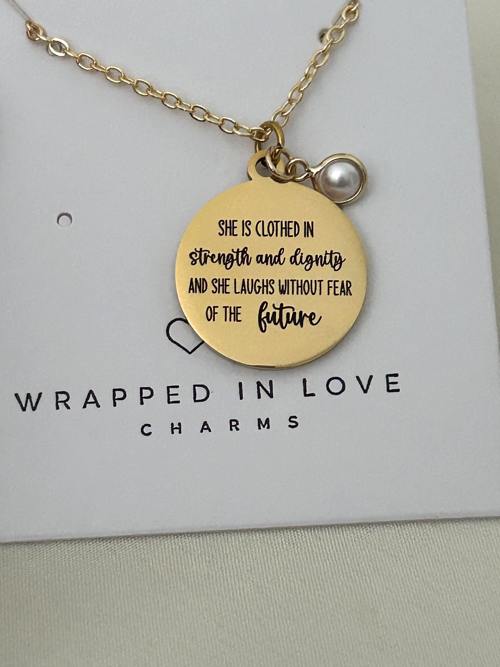 Proverbs 31 Necklace: 14k Gold Plated Scripture Jewelry