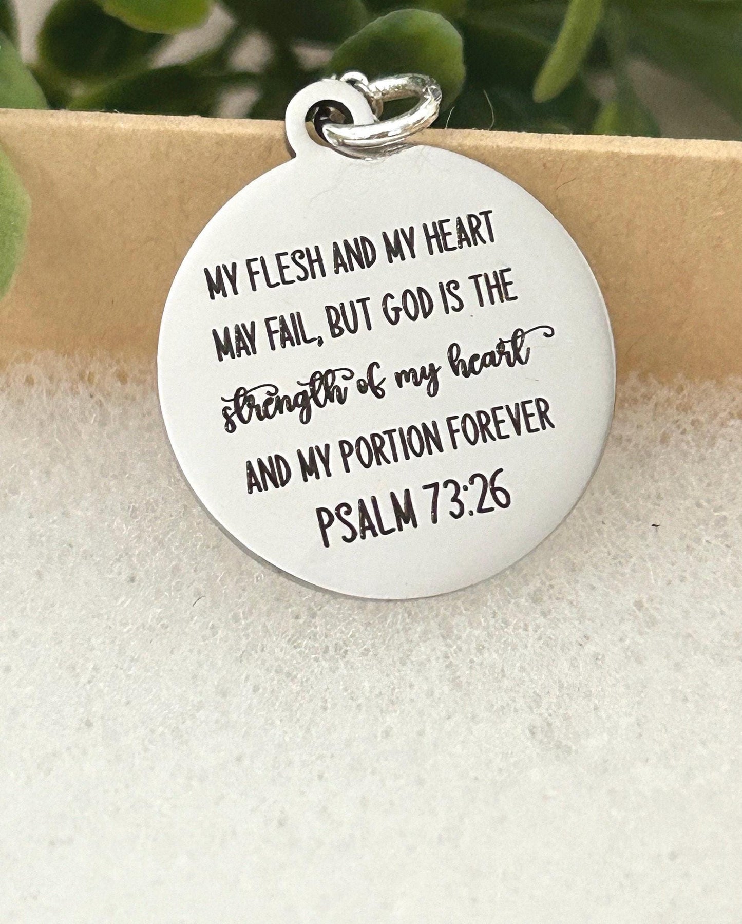 My Flesh and My heart may fail but God Psalm 73:26 Bible Verse Necklace, Christian Gifts, Scripture Jewelry, Get Well Gift, But God Necklace