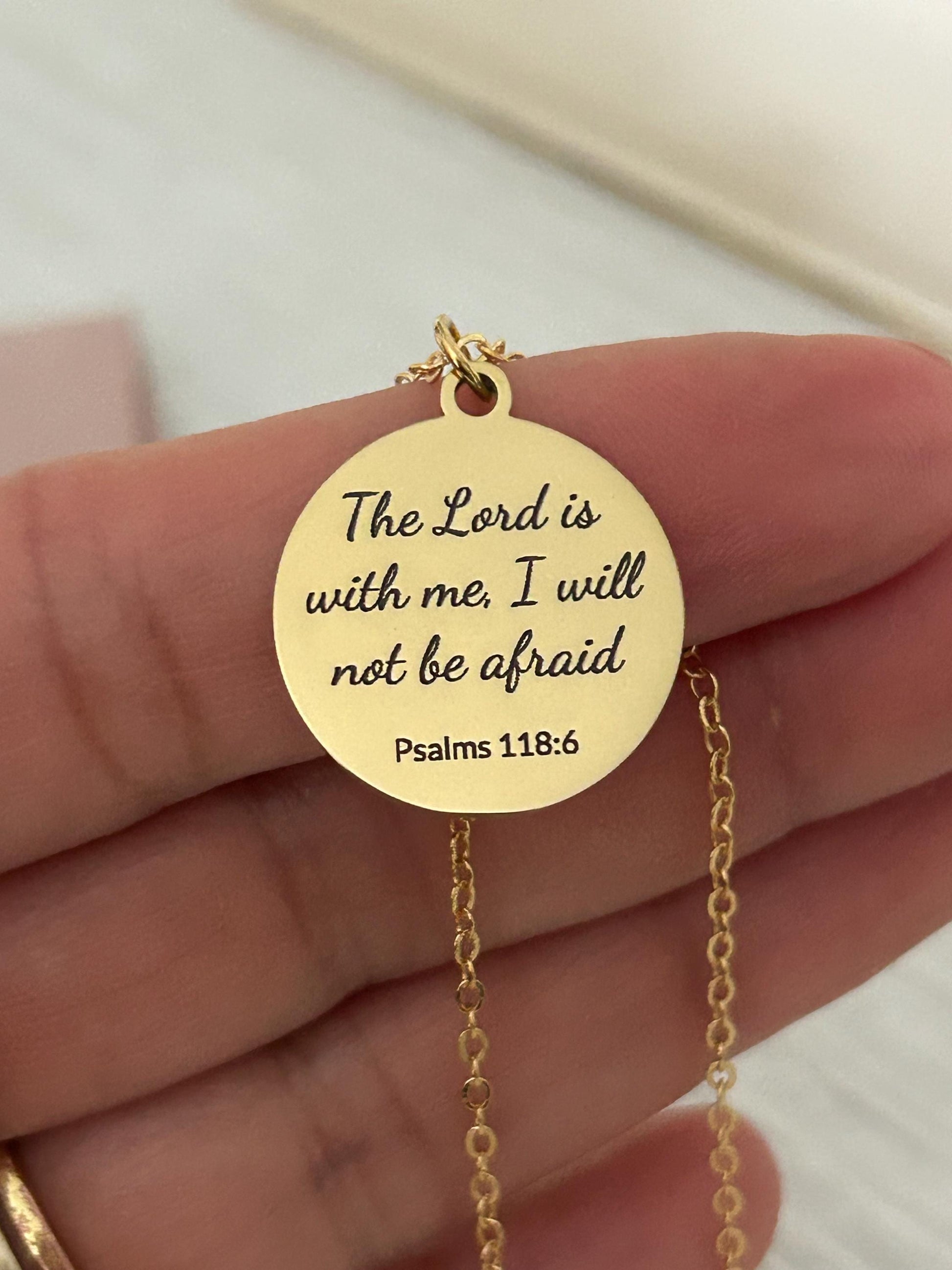 The Lord Is With Me I Will Not Be Afraid, Psalm 118:6, Christian Gifts, Bible Verse Gifts