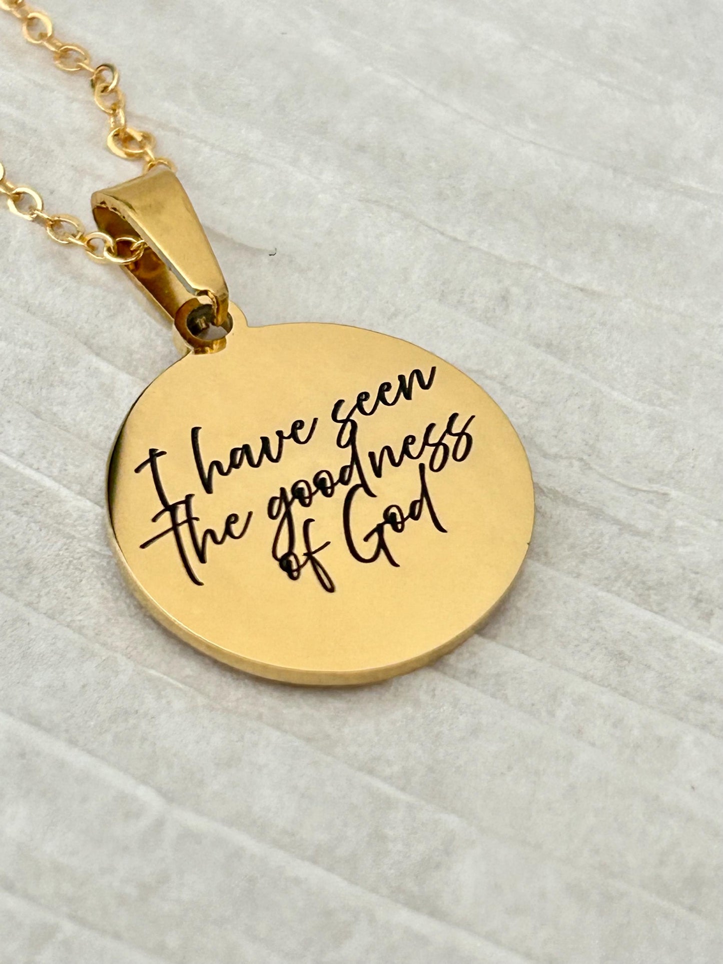Goodness of God Necklace - 14k Gold Christian Jewelry, Scripture Gift