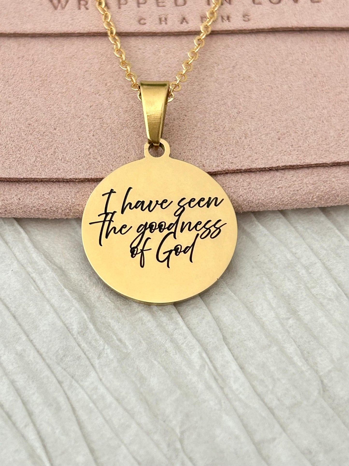 Goodness of God Necklace - 14k Gold Christian Jewelry, Scripture Gift