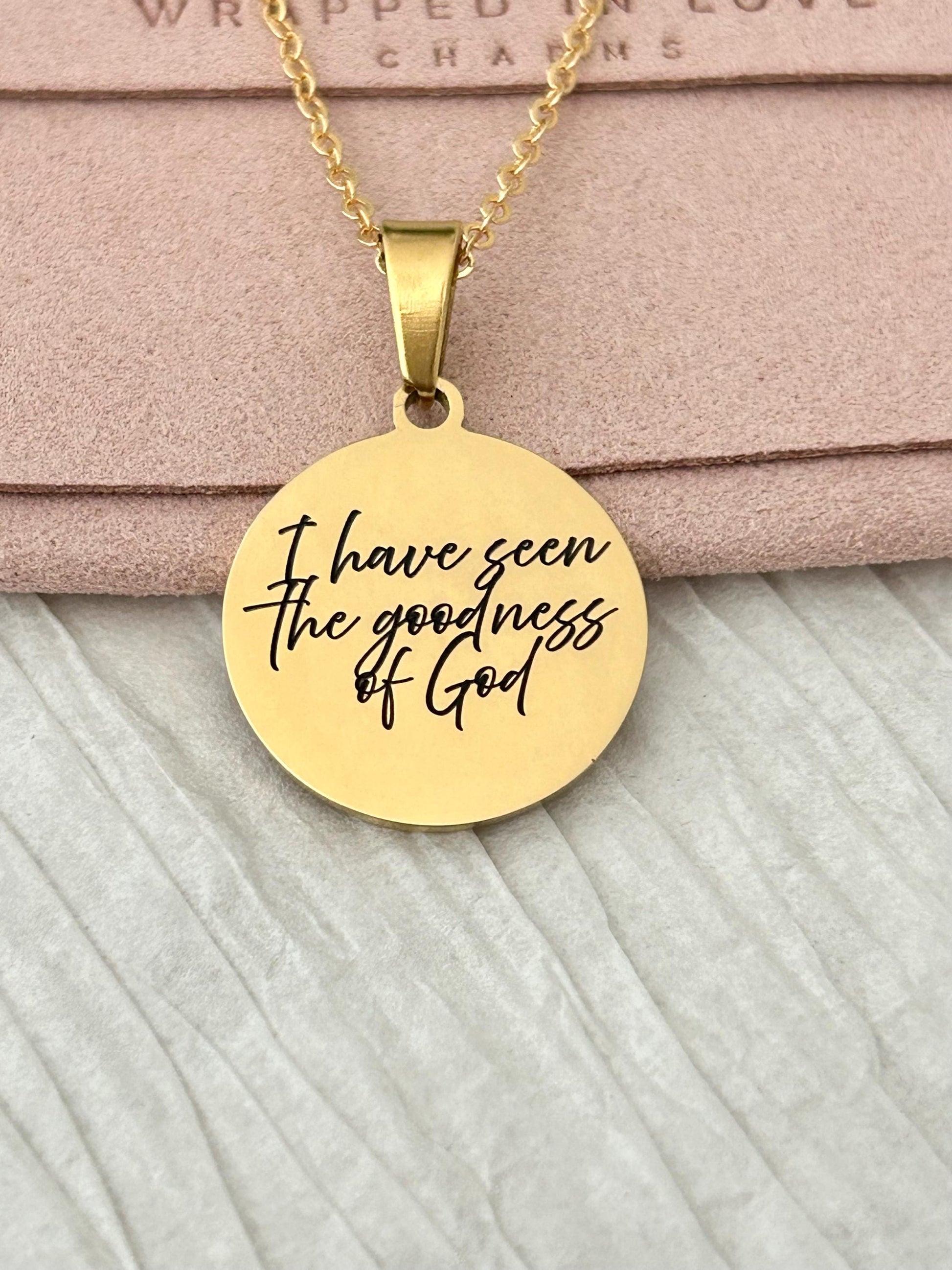 Goodness of God Necklace - 14k Gold Christian Jewelry, Scripture Gift