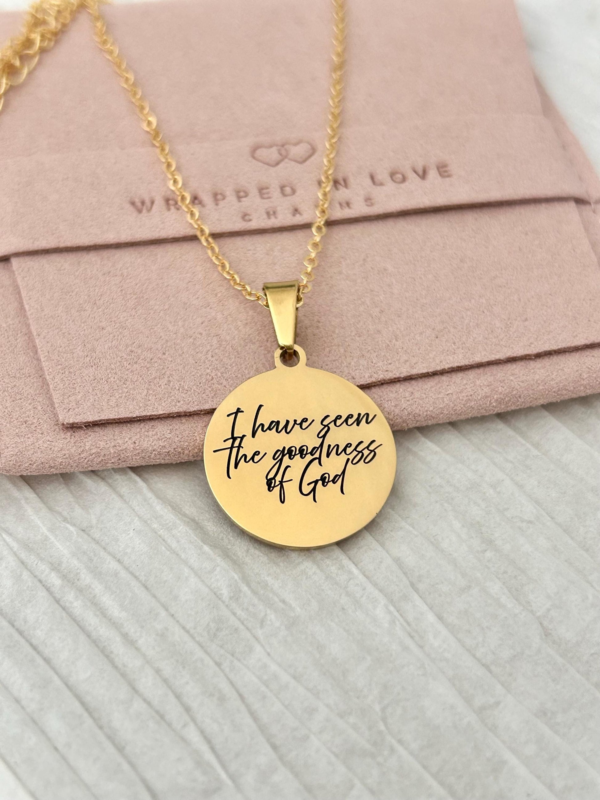 Goodness of God Necklace - 14k Gold Christian Jewelry, Scripture Gift