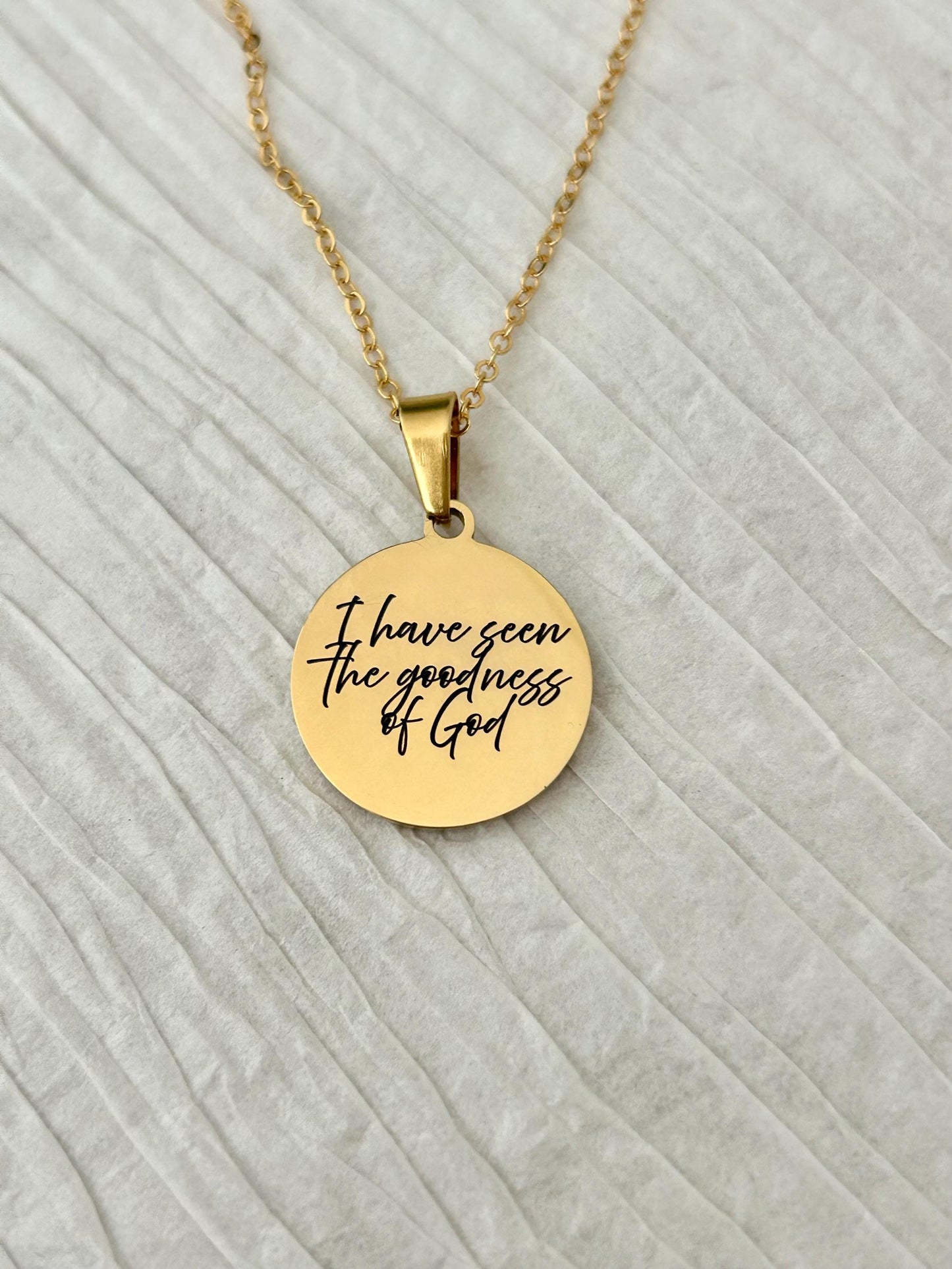 Goodness of God Necklace - 14k Gold Christian Jewelry, Scripture Gift