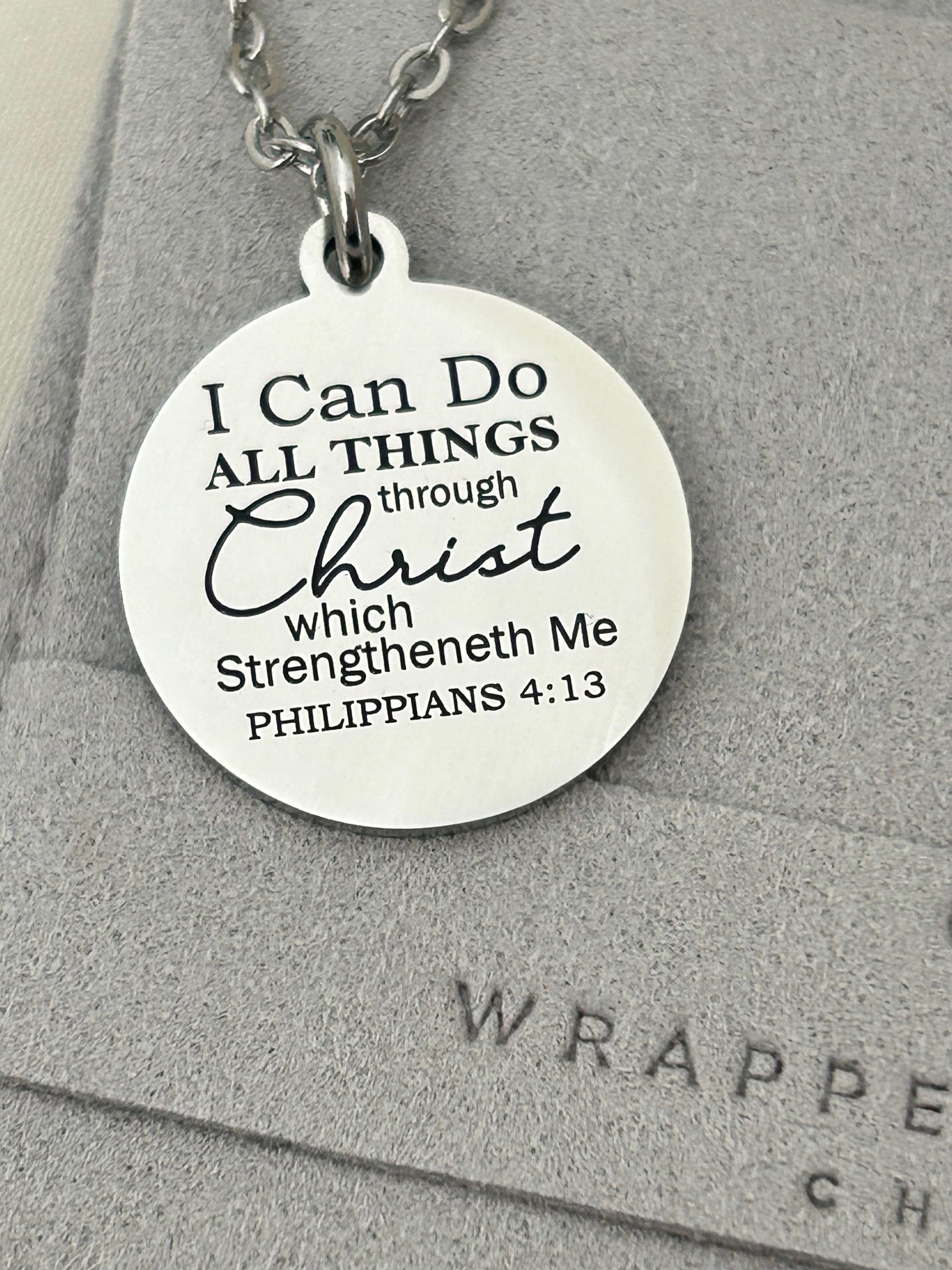 I Can Do All Things Through Christ Necklace, Christian Gift for Women, Philippians 4:13 Jewelry, Faith Necklace, Mothers Day Gifts