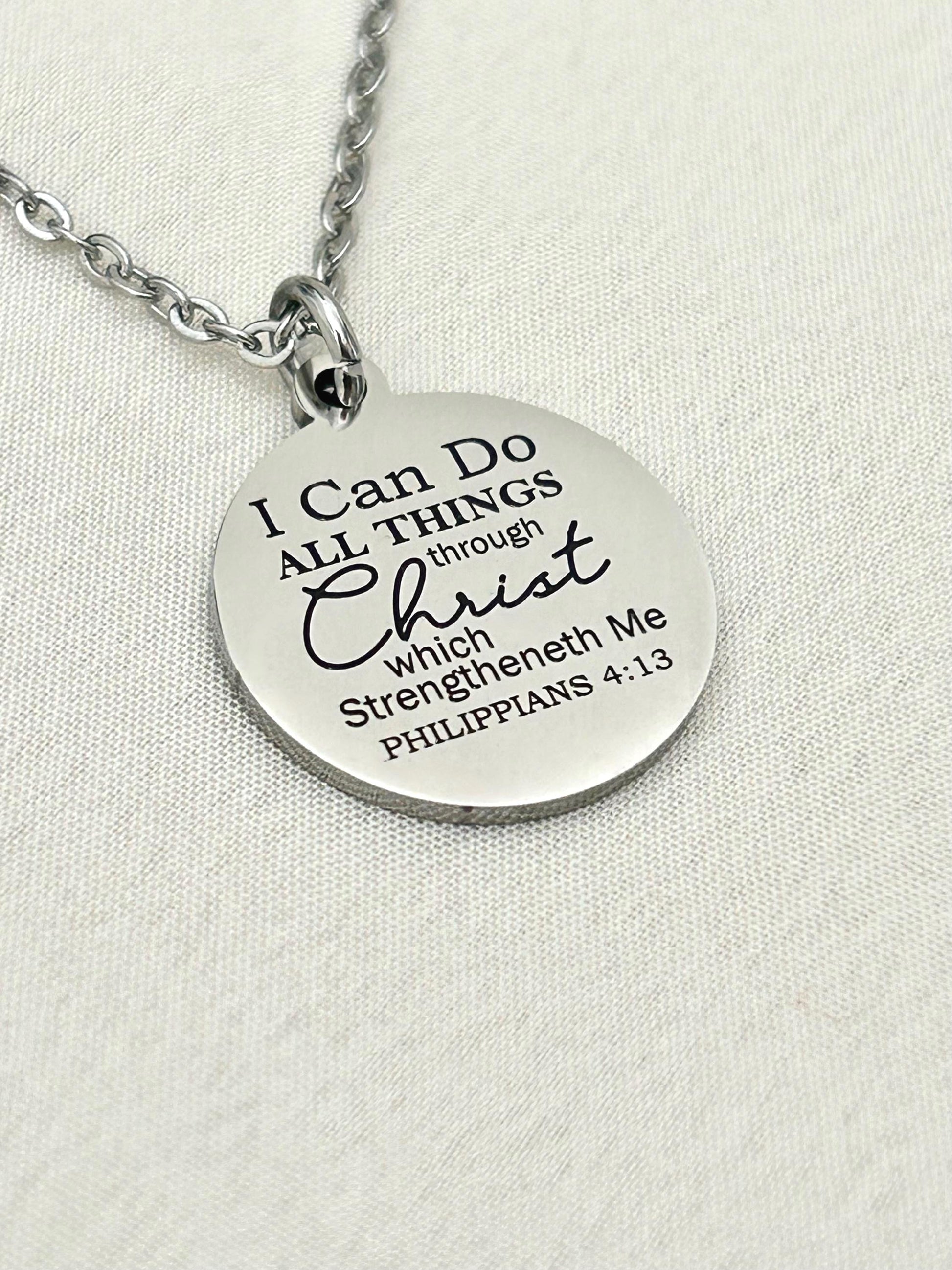 I Can Do All Things Through Christ Necklace, Christian Gift for Women, Philippians 4:13 Jewelry, Faith Necklace, Mothers Day Gifts